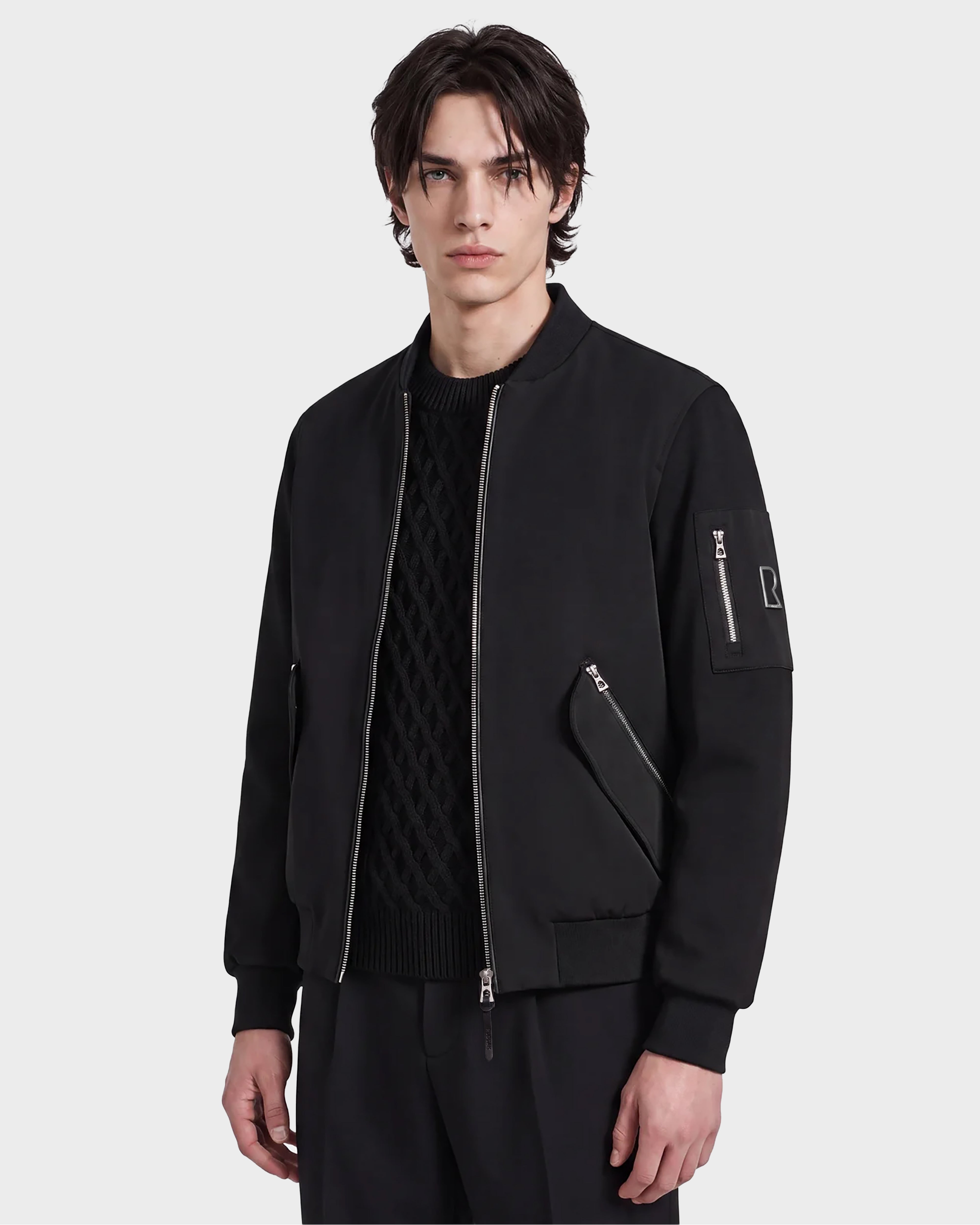 RUDSAK ANDRE Men's Black Lightweight Bomber Jacket | Versatile