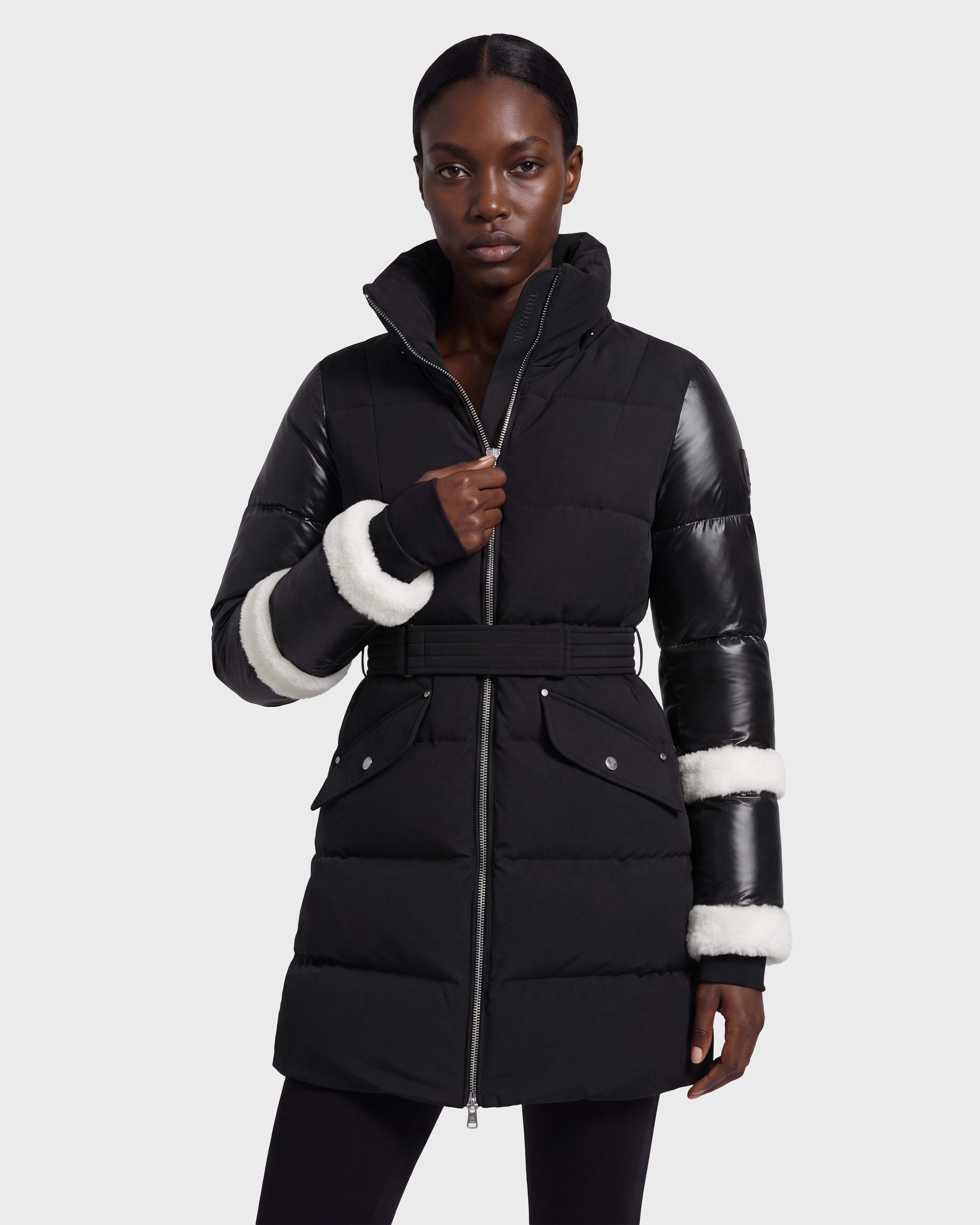 AUDREY L Knee-Length Down Puffer Jacket - Warm, Chic & Eco