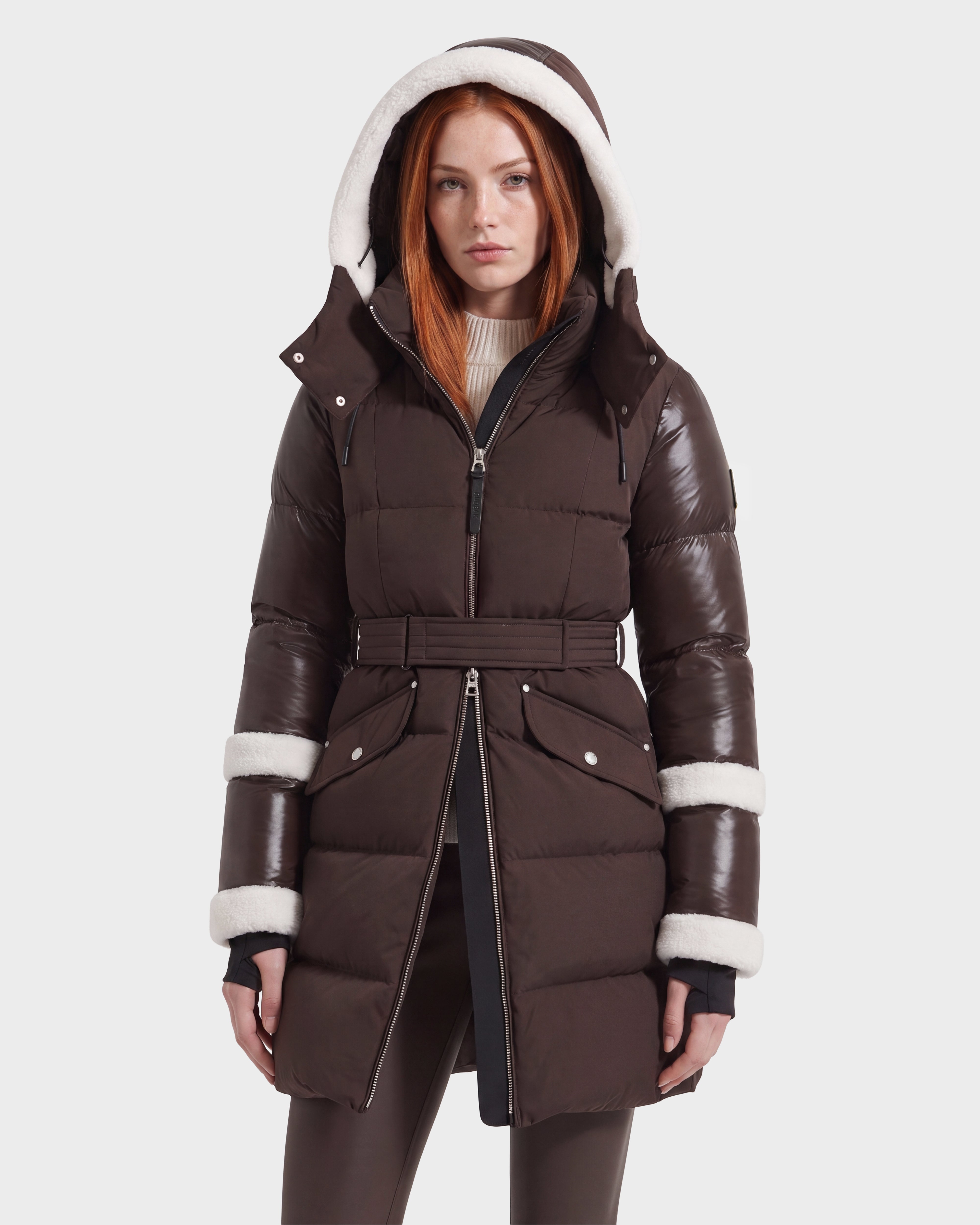 AUDREY L Espresso Down Puffer Jacket | Warm & Stylish Winter Coat