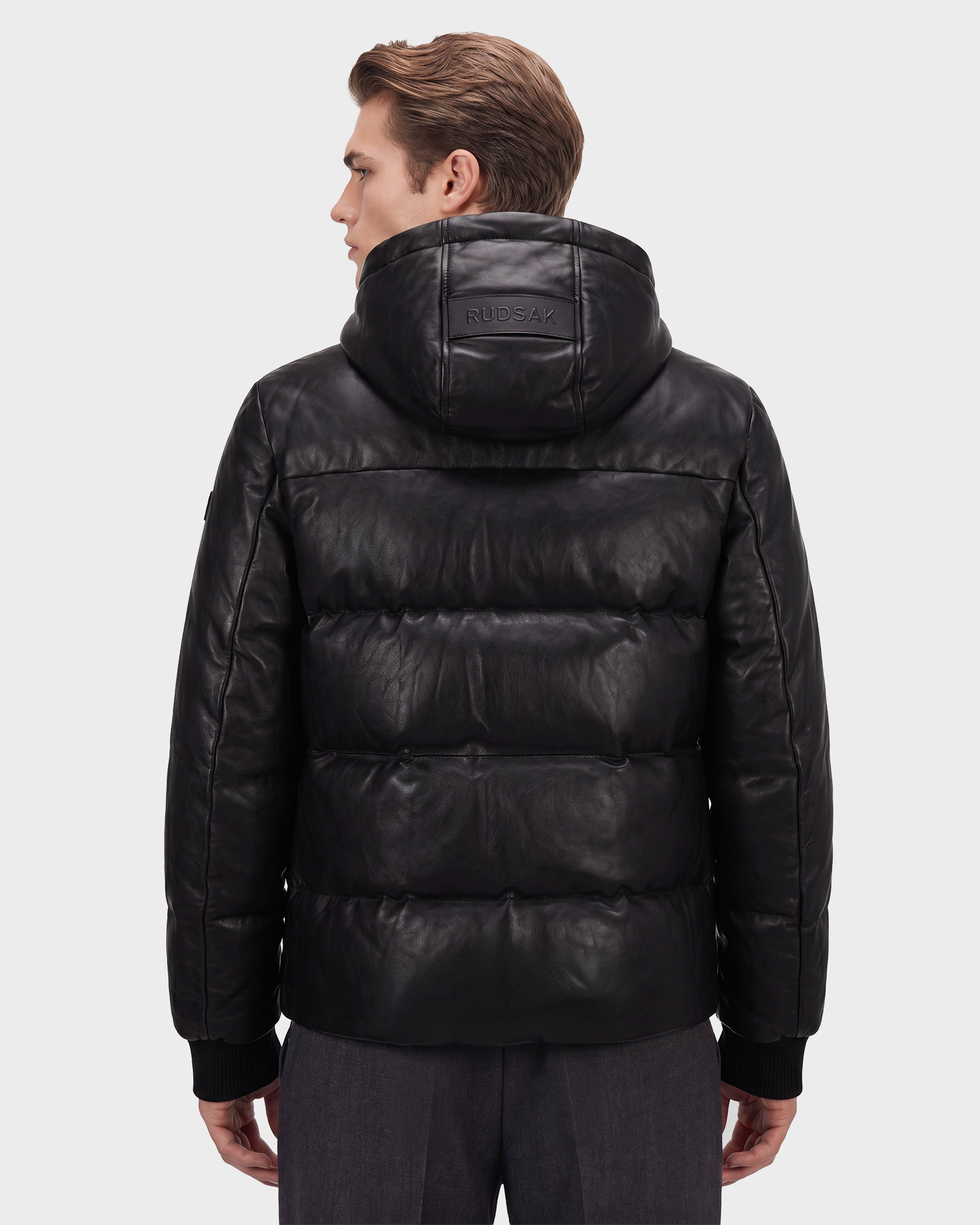 RUDSAK HARVEY X Men's Black Leather Quilted Down Parka – Rudsak