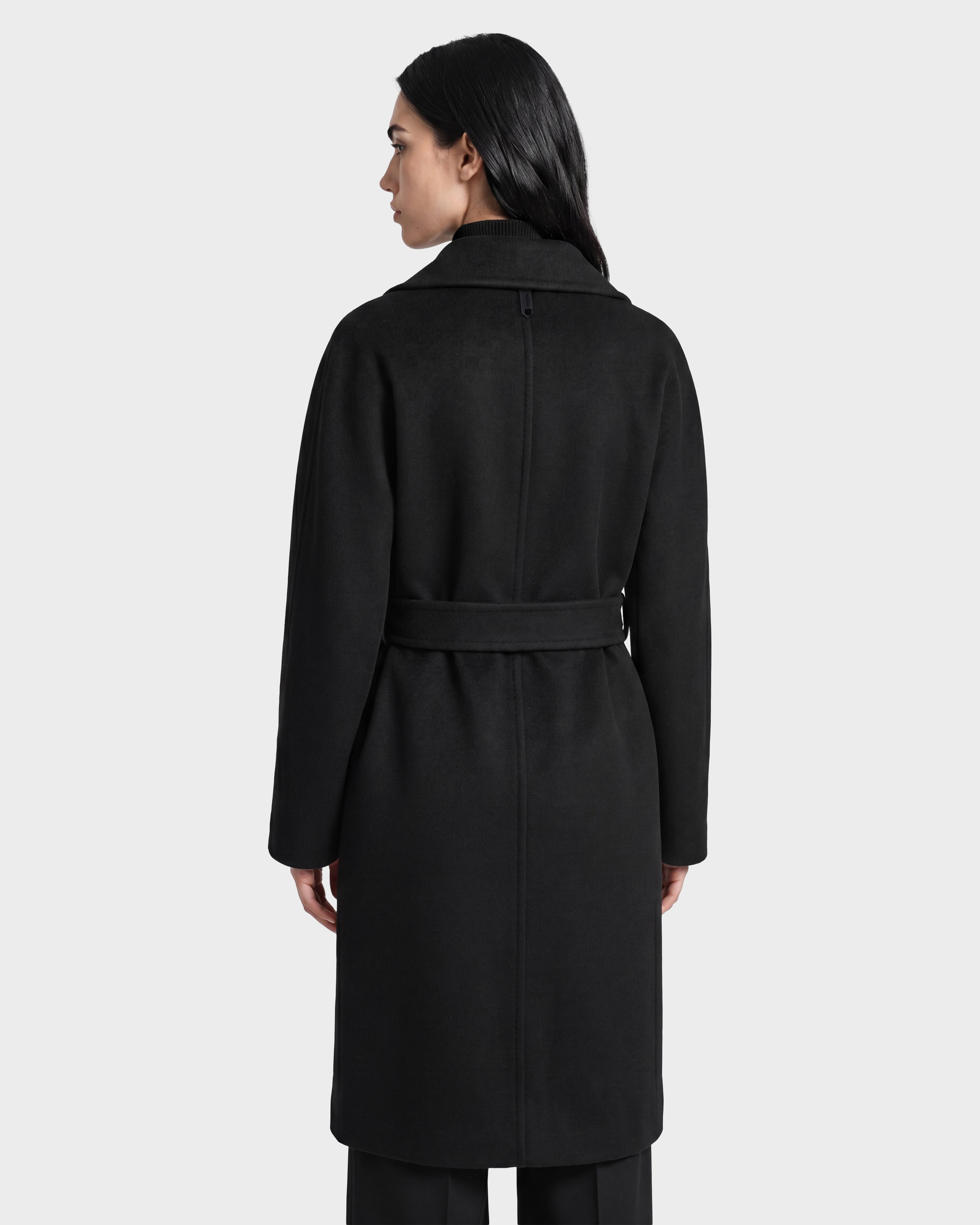 RUDSAK KOURT W Black Women's Belted Wool & Cashmere Coat – Rudsak