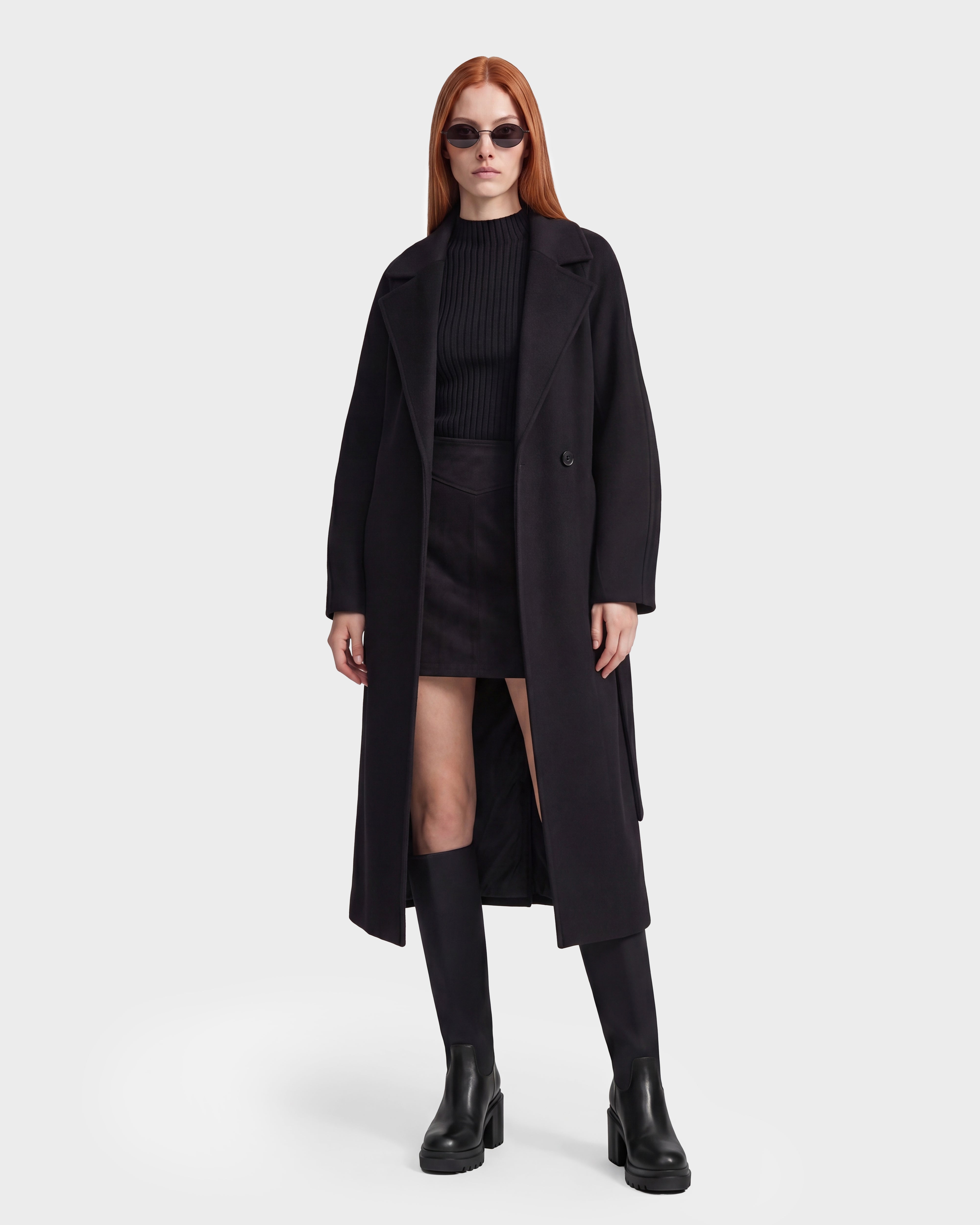 RUDSAK LILIA Women's Wool Silk Cashmere Wrap Coat - Luxe Warmth