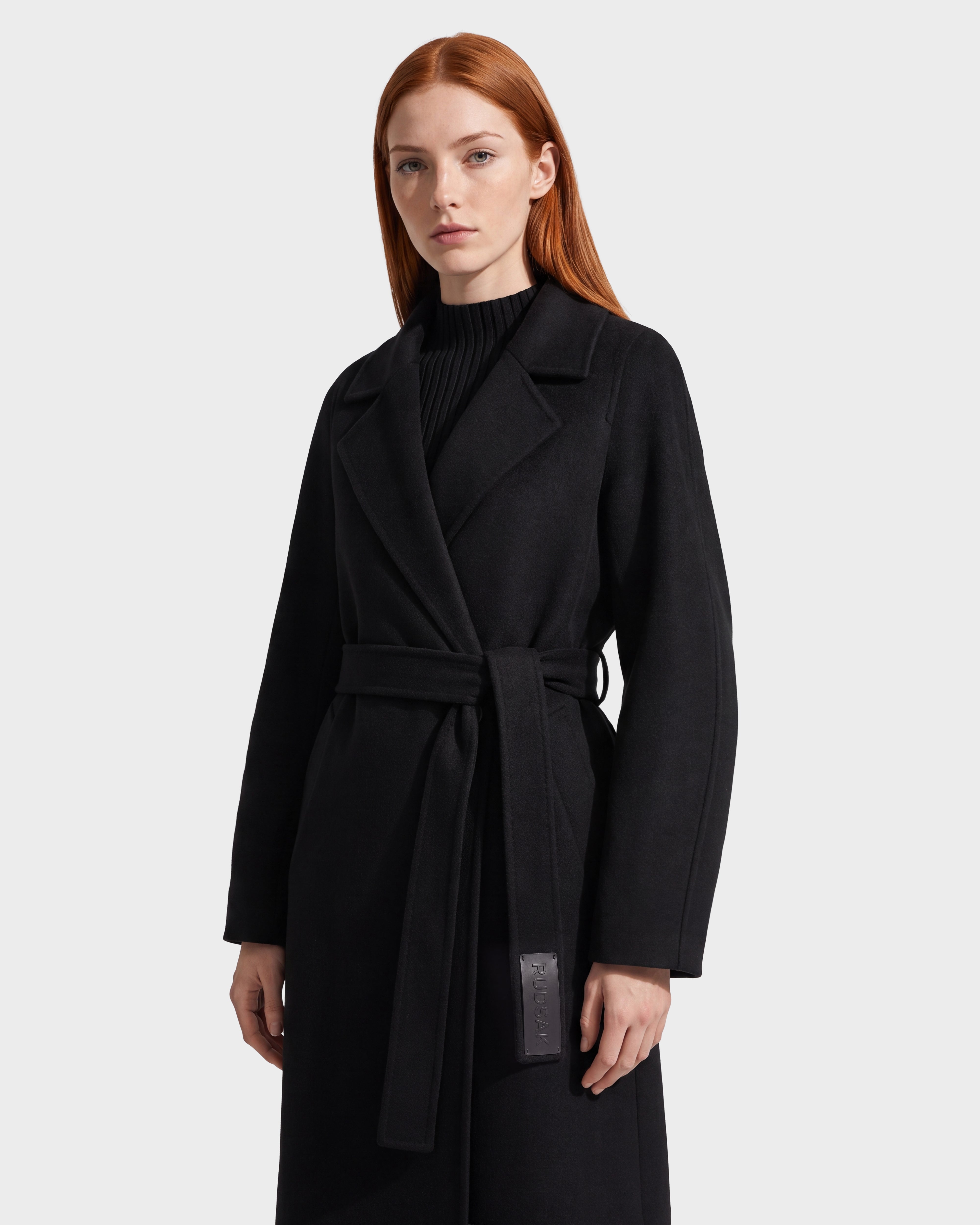 RUDSAK LILIA Women's Wool Silk Cashmere Wrap Coat - Luxe Warmth