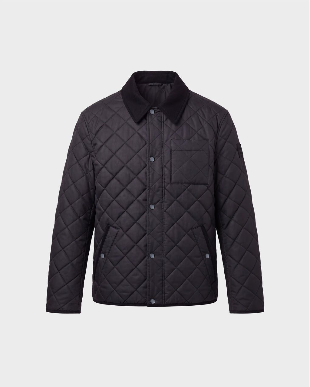 Rudsak MONTY - 6126722 Black quilted snap-front jacket with a contrast collar, a single chest pocket, and lightweight insulation for transitional outerwear.