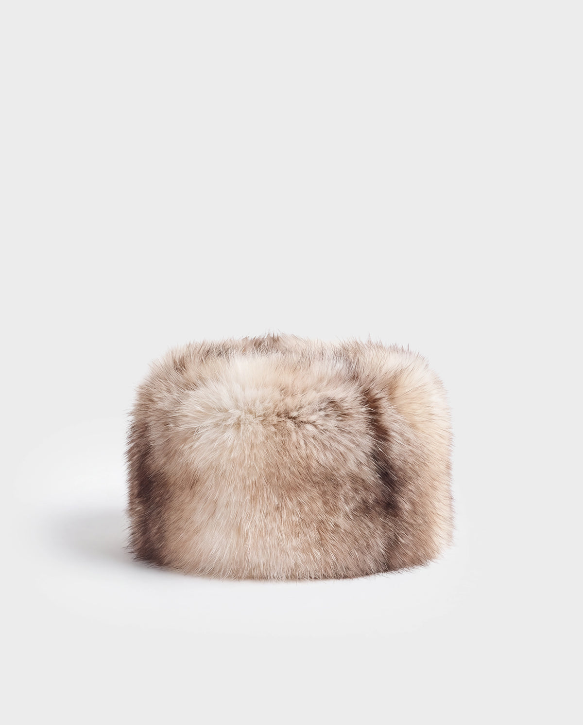 LORETTA - 8426503 Mix Vanilla cylindrical faux fur hat in a cream and brown color blend.