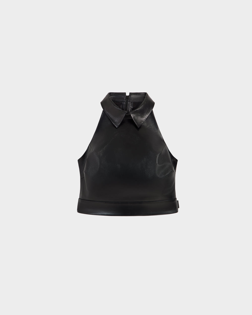 RUDSAK LOVELL Black Leather Halter Top - Edgy & Sophisticated – Rudsak