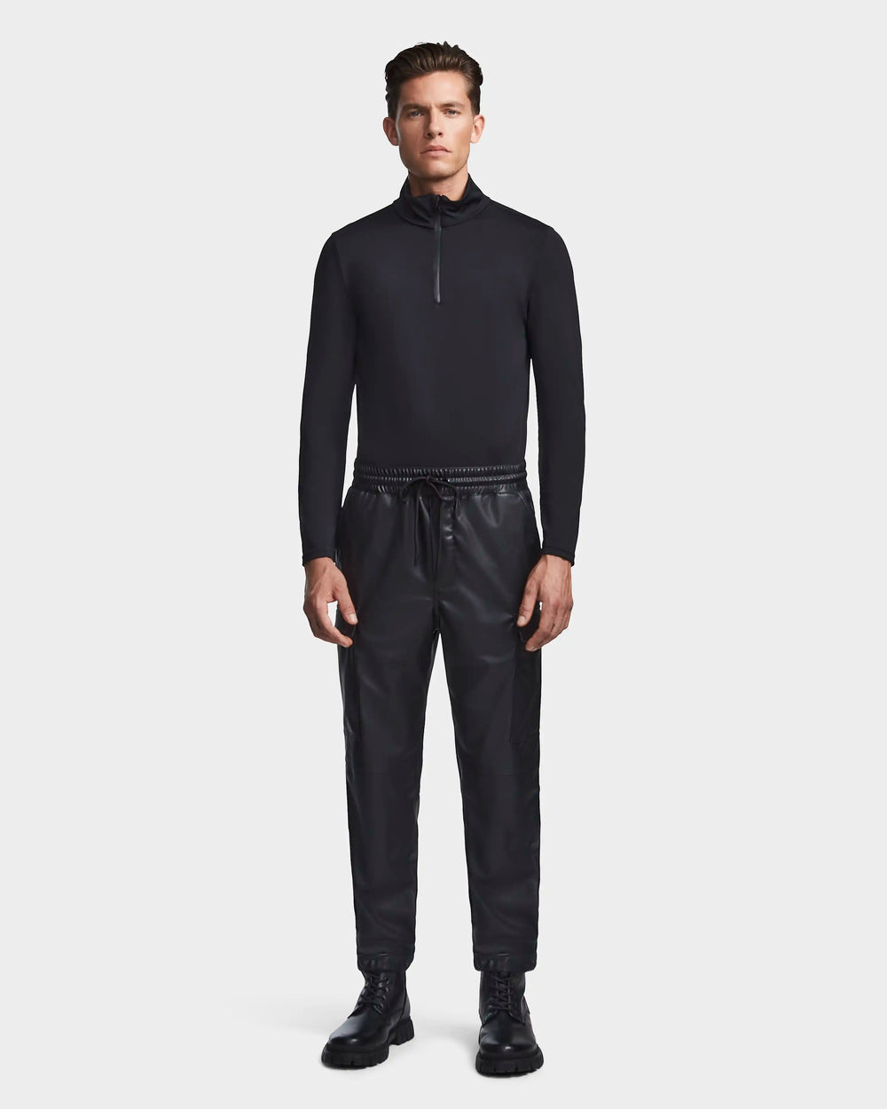 Men's Vegan Leather Jogger NATHAN Black | RUDSAK – Rudsak