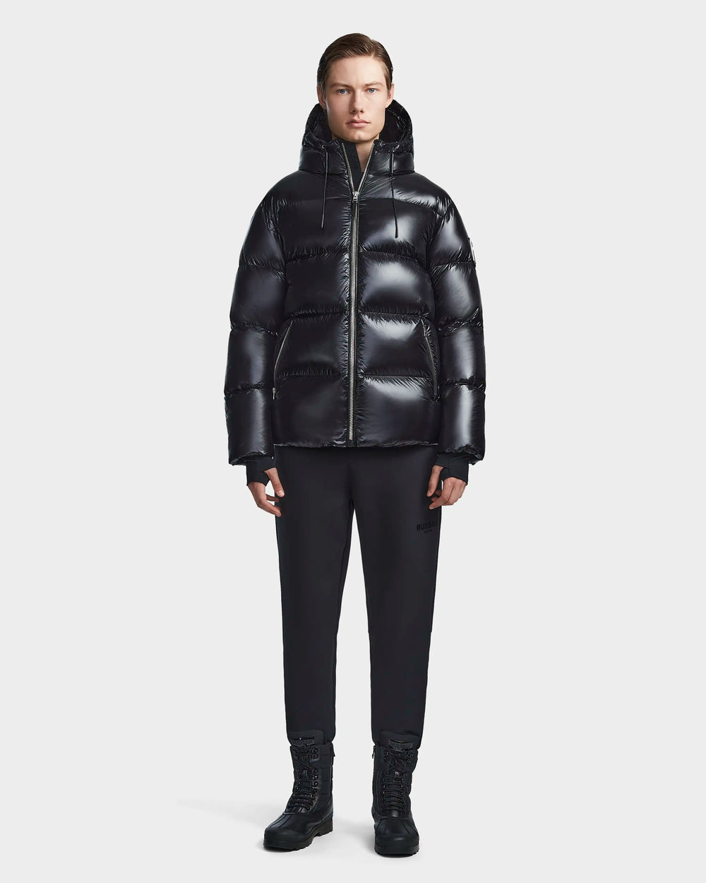 Calvin Klein High Shine Gloss Men's Hooded Puffer Jacket Black Size XL  Black