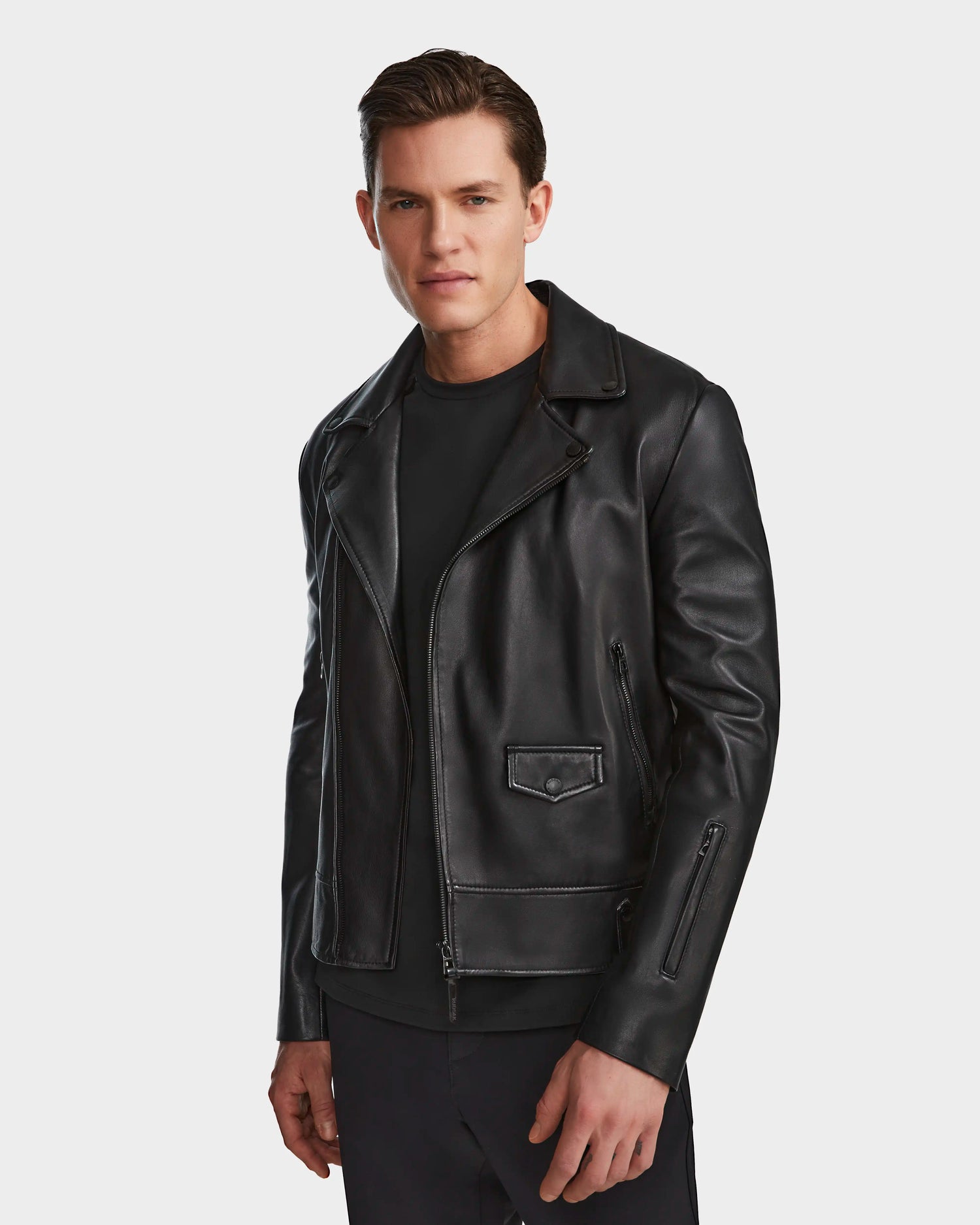 Men's leather jacket DAREG BLACK | RUDSAK – Rudsak