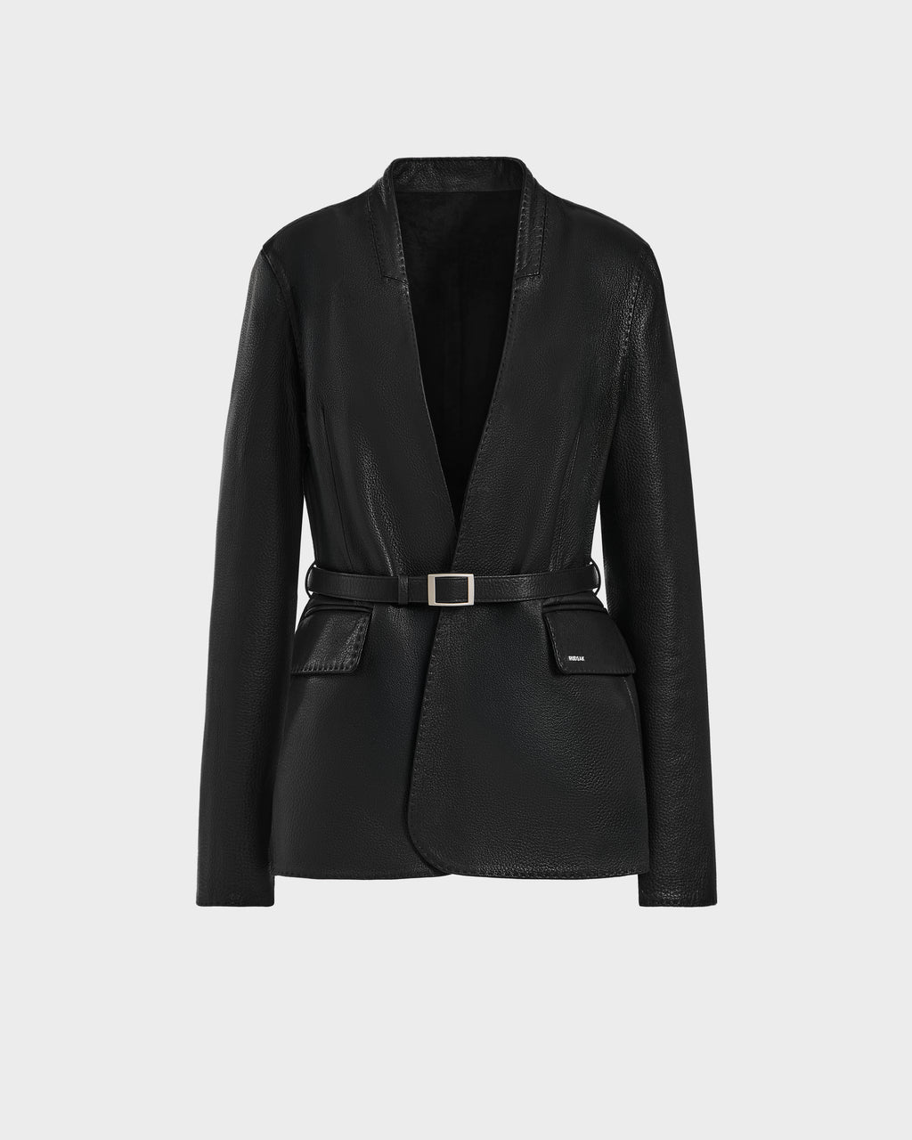 The PAMILA - 8125051 Black by Rudsak is a women’s leather blazer with a belt, offering minimalist sophistication and versatile style for any occasion.