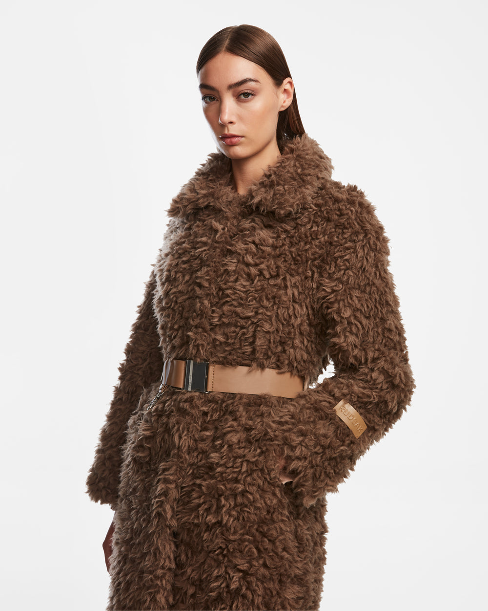 KAMILAH Women's Camel Faux Fur Wool Teddy Trench Coat – Rudsak