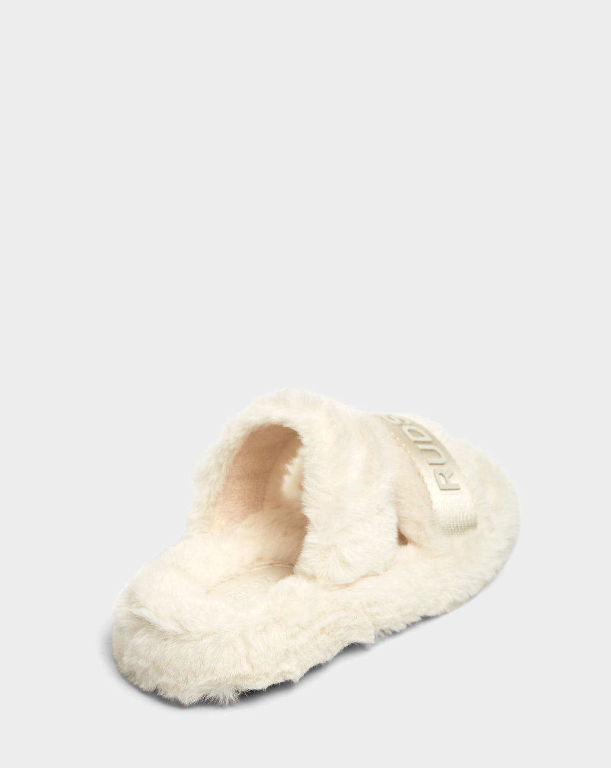 Fur hot sale slides white