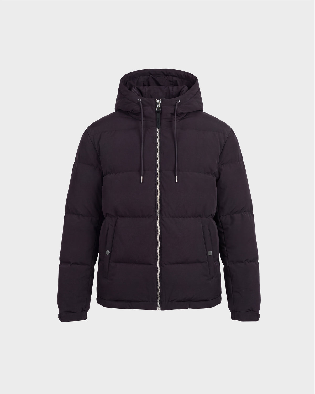 Rudsak STERLING EL - 6126759 Black hooded winter puffer jacket with a quilted construction, front zipper closure, and two side pockets.