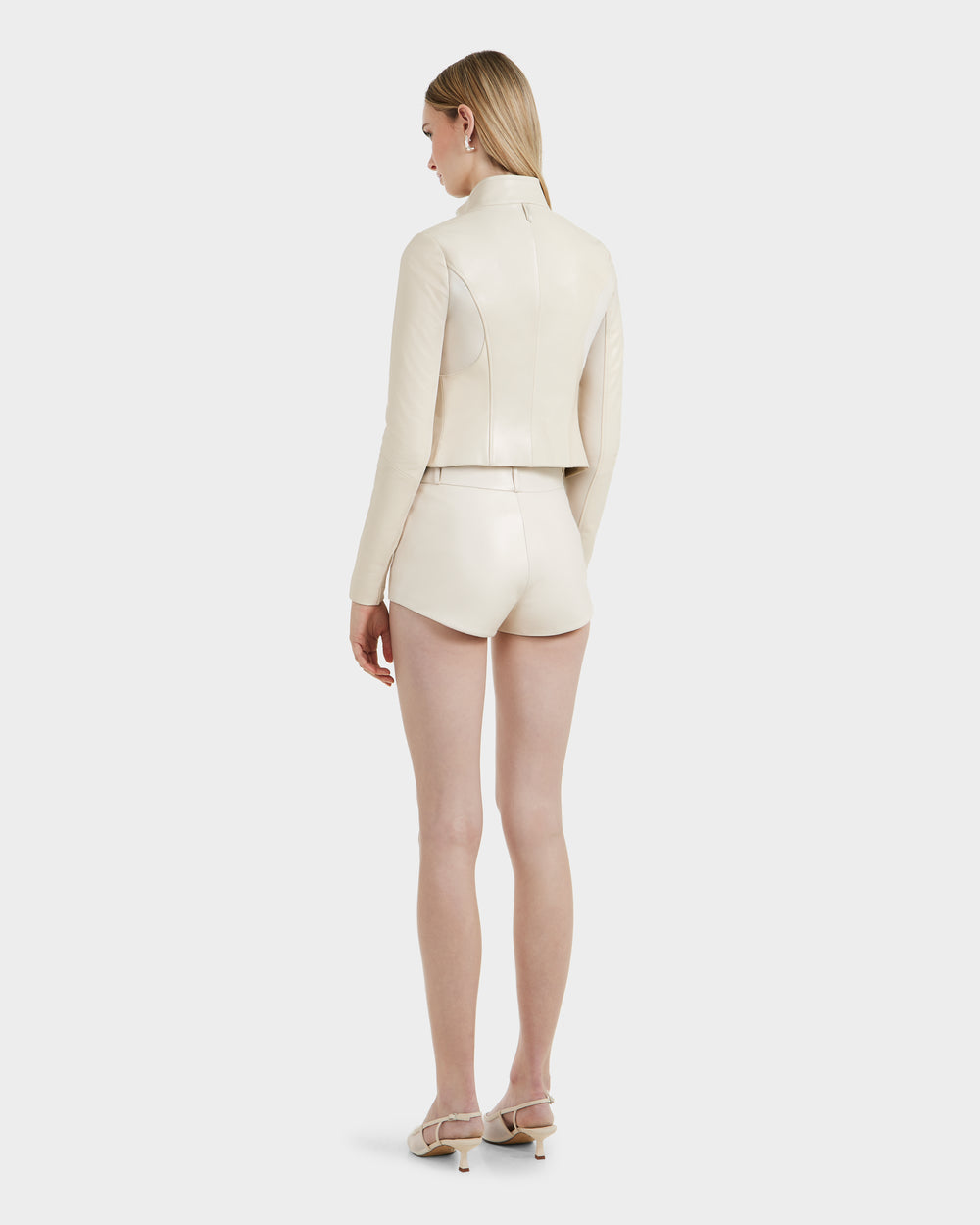 RUDSAK ABIGAIL Women's Luxe Vanilla Leather Racer Jacket - Fitted
