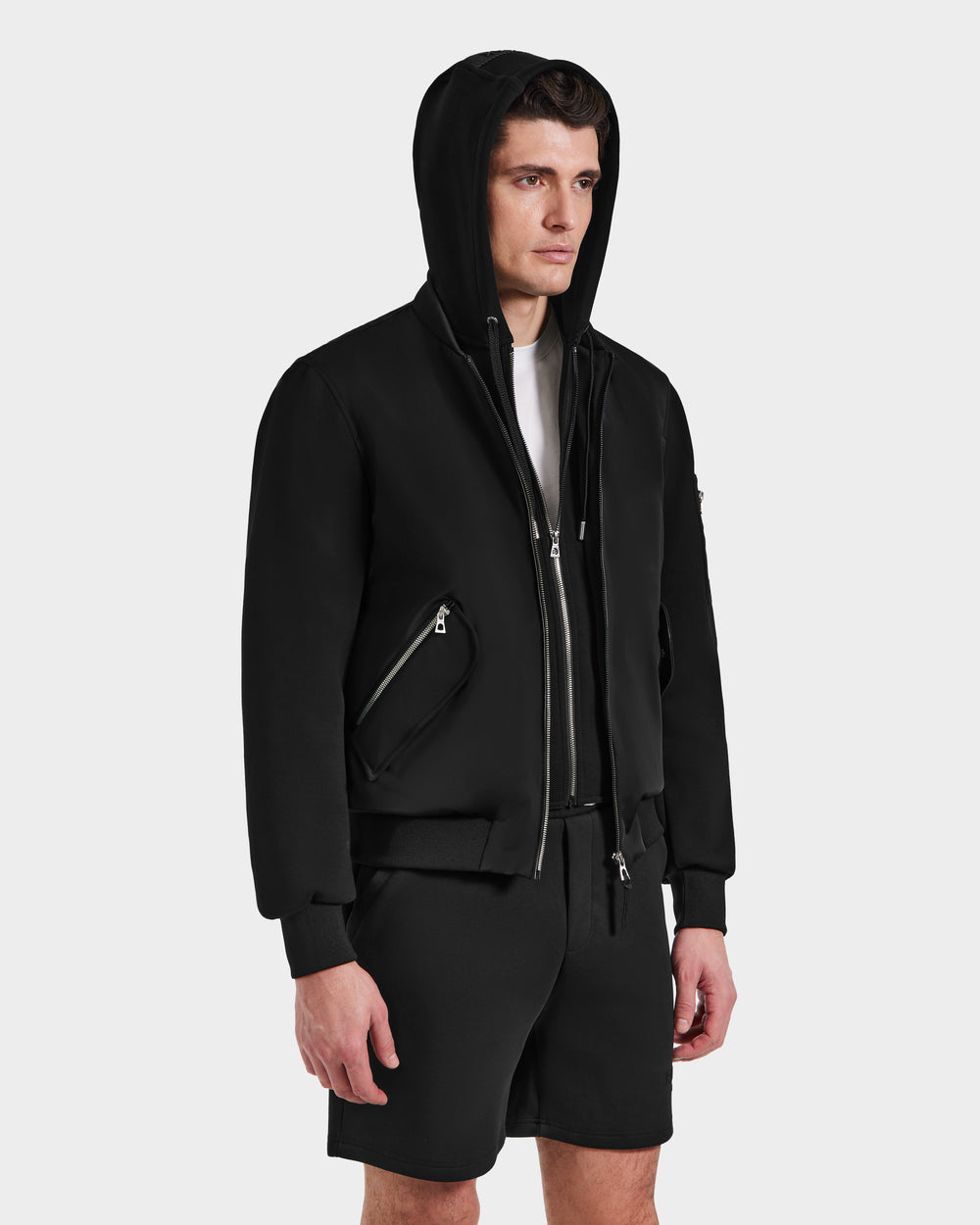 RUDSAK ANDRE Men's Black Lightweight Bomber Jacket Versatile