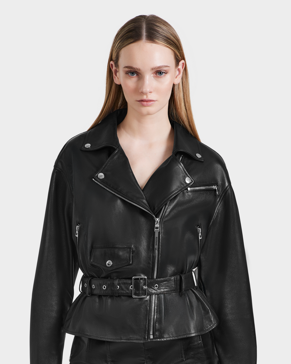 ARIELLE Premium Lamb Leather Biker Jacket - Chic & Relaxed Fit