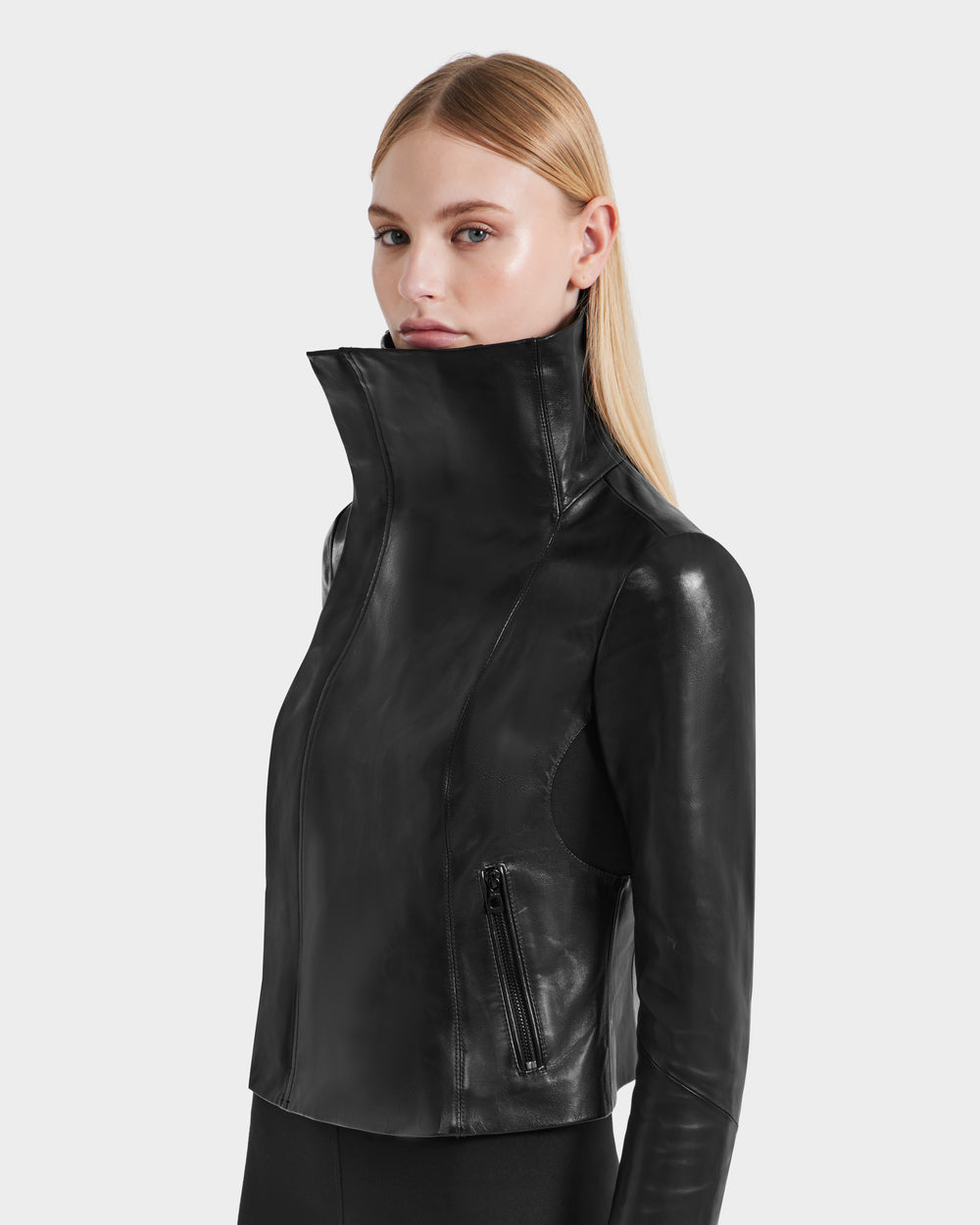 RUDSAK AVRIL Women's Black Leather Jacket | Sleek Luxe Style – Rudsak