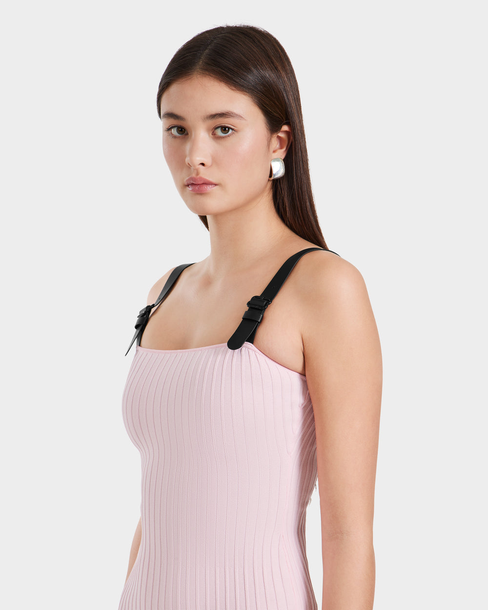 RUDSAK BENICIA Light Pink Pleated Knit Dress