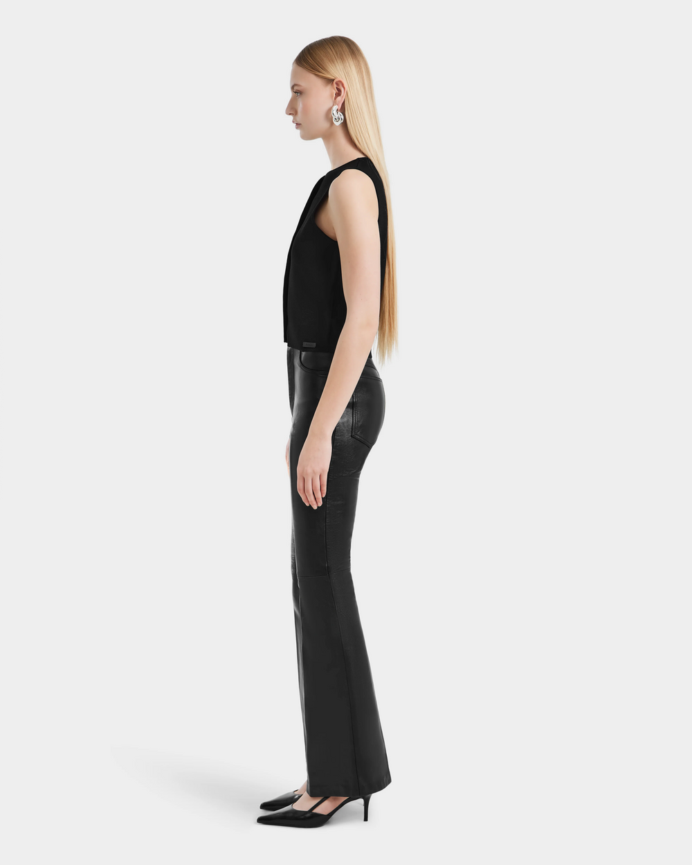 CARISSA Black Flare Leather Pants | Women's Luxe & Chic Style – Rudsak