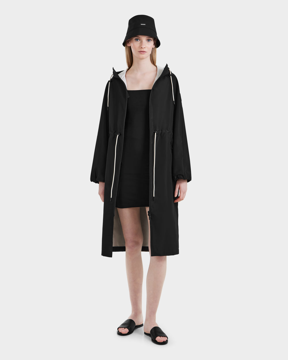 RUDSAK CARLA Women's Black Long Raincoat - Stylish & Versatile
