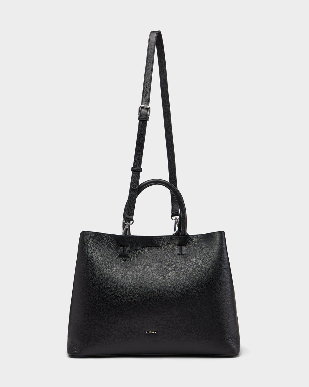 CATIRA L Black Pebble Leather Tote Bag | Sophisticated & Versatile