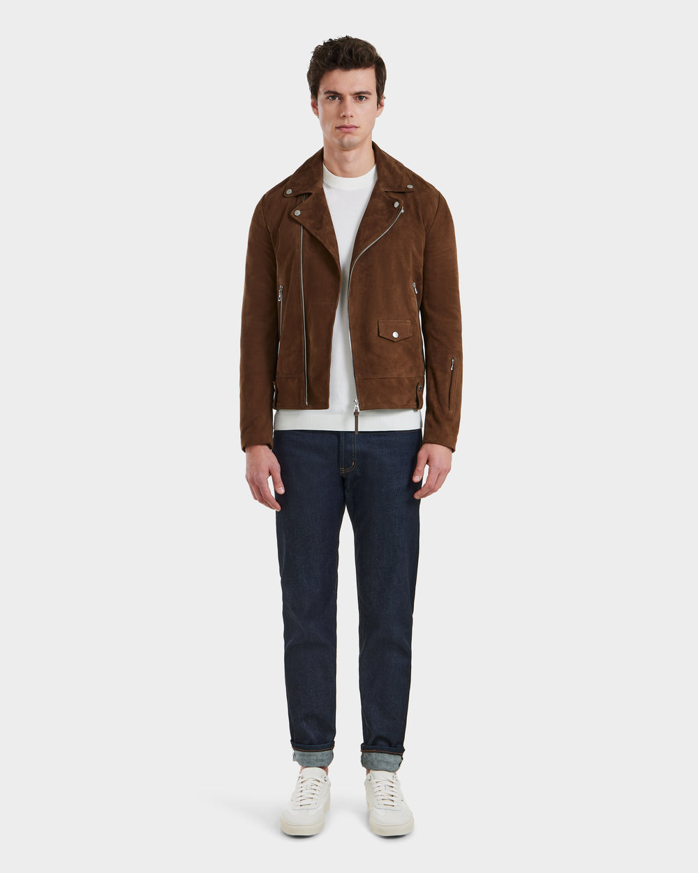 DAREG SU Mocha Suede Biker Jacket | Elegant, All-Season Style – Rudsak