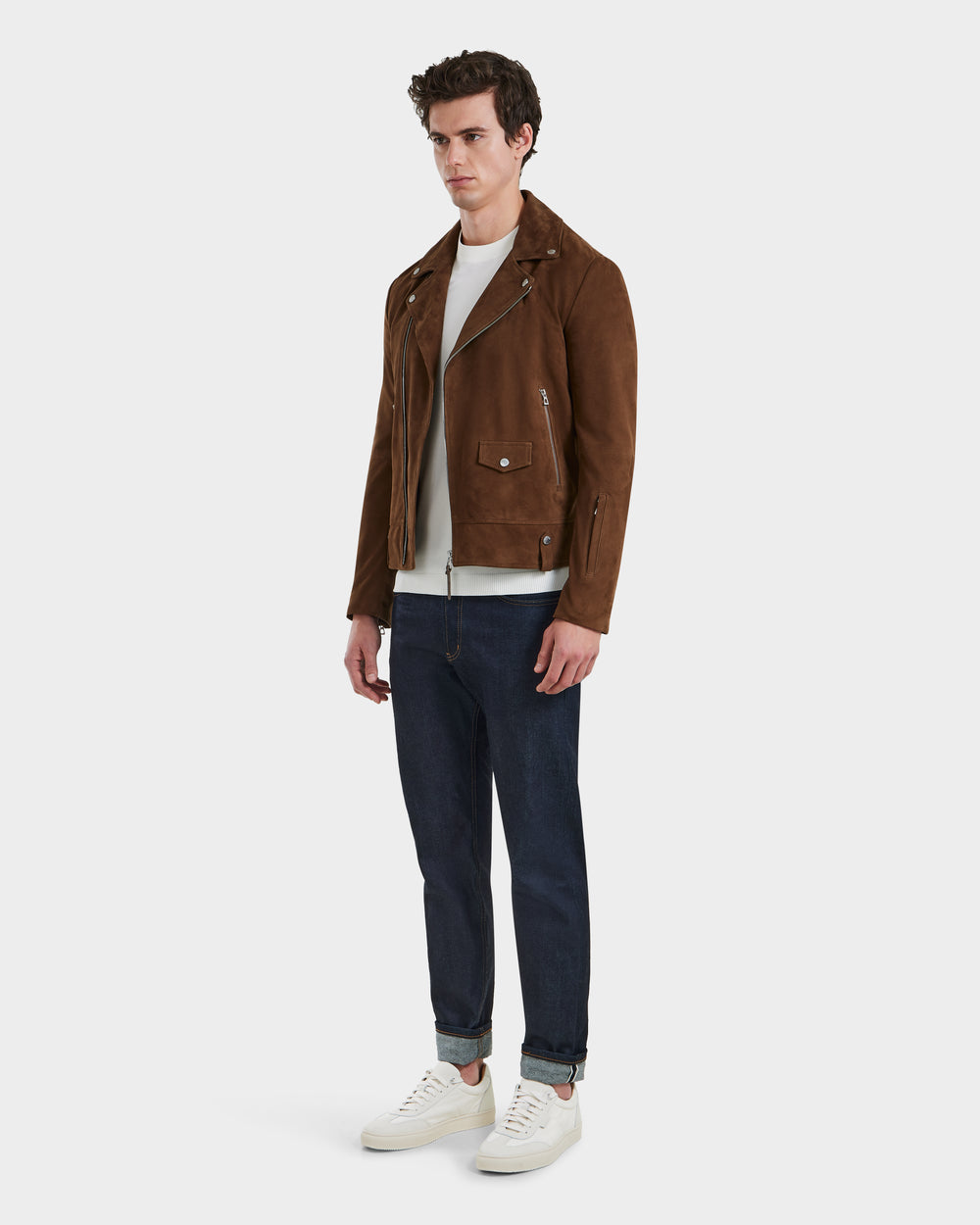 【GRANCY】Distressed Suede Rider＇s Jacket DAREG SU Mocha Suede Biker Jacket | Elegant, All-Season Style – Rudsak
