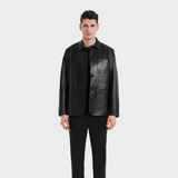 RUDSAK DARRELL Black Leather Shirt Jacket - Polished & Versatile