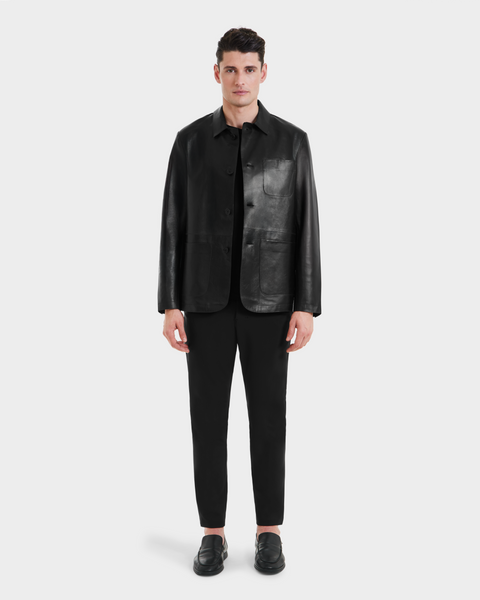 SHADE by SHELLAC ブラックレザーシャツ 44 RUDSAK DARRELL Black Leather Shirt Jacket - Polished & Versatile
