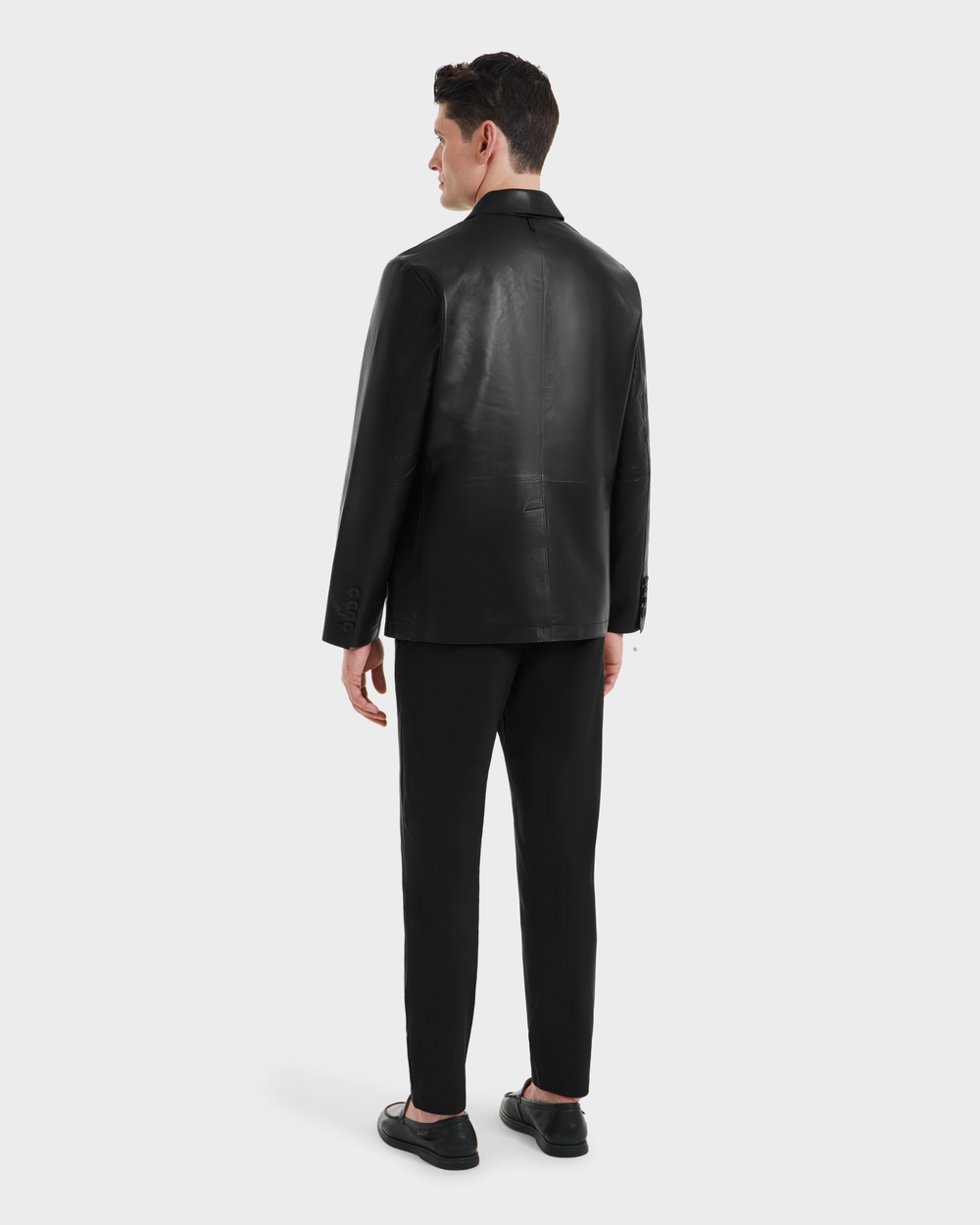 RUDSAK DARRELL Black Leather Shirt Jacket - Polished & Versatile RUDSAK DARRELL Black Leather Shirt Jacket - Polished & Versatile