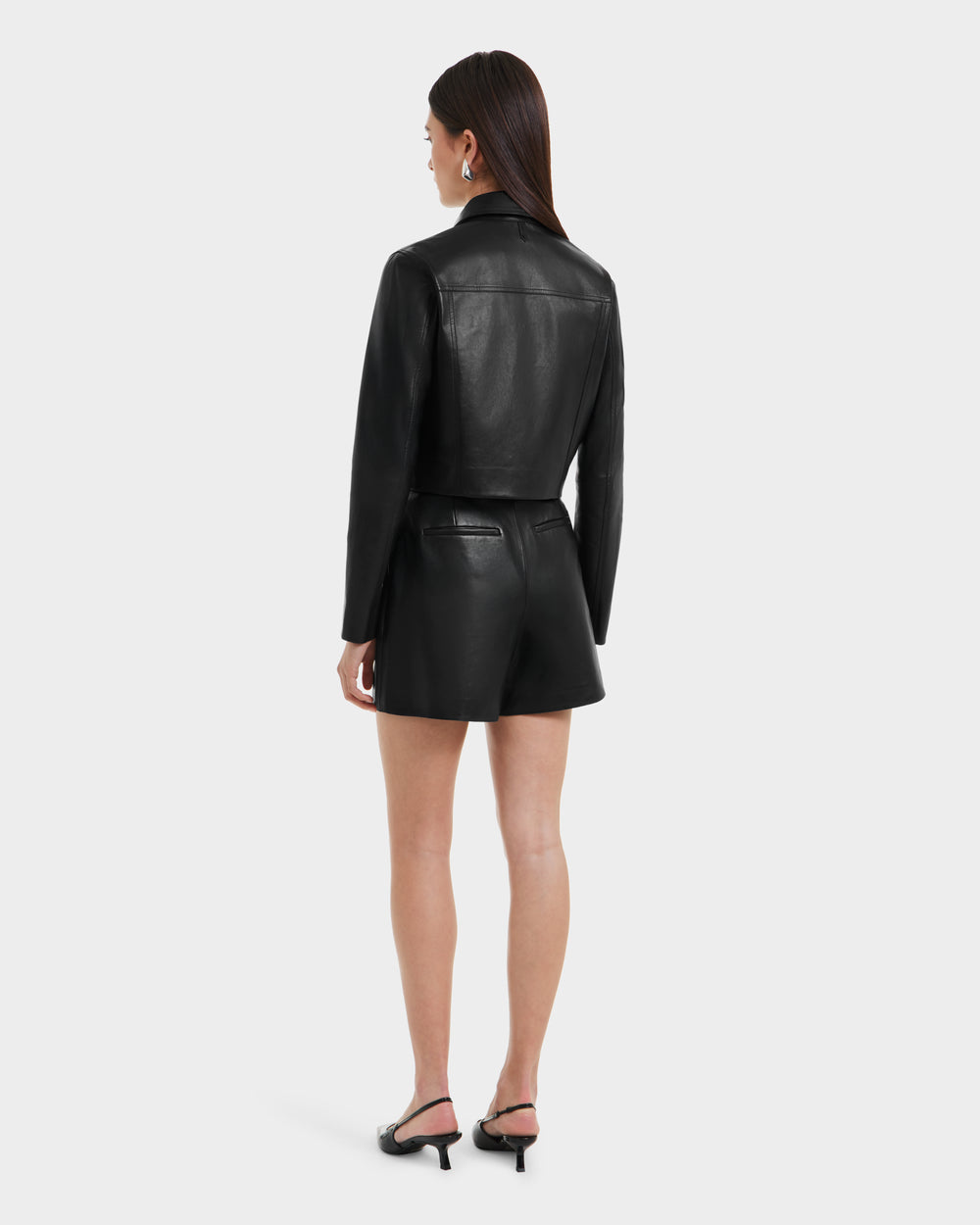 RUDSAK DAVIS Black Cropped Leather Jacket - Women's Edgy Style