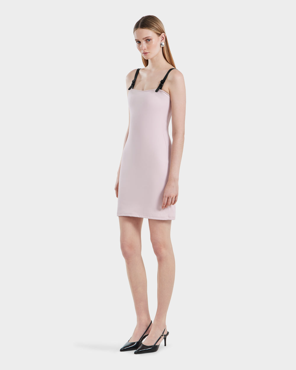 RUDSAK GARDENA Light Pink Mini Dress | Vegan Leather Straps – Rudsak