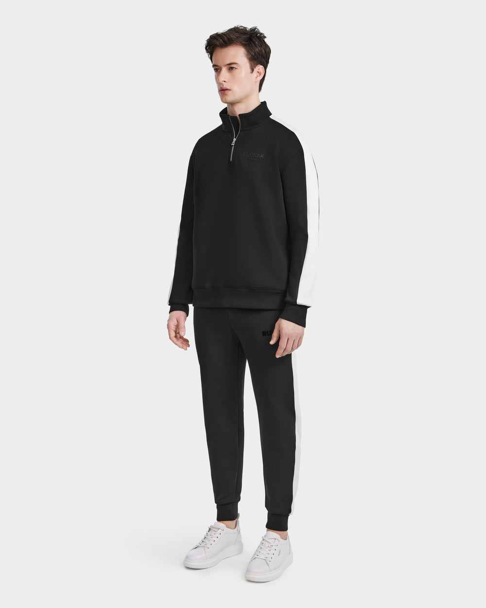 RUDSAK KENMORE Black Mock Neck Sweat Top - Premium Comfort & Style