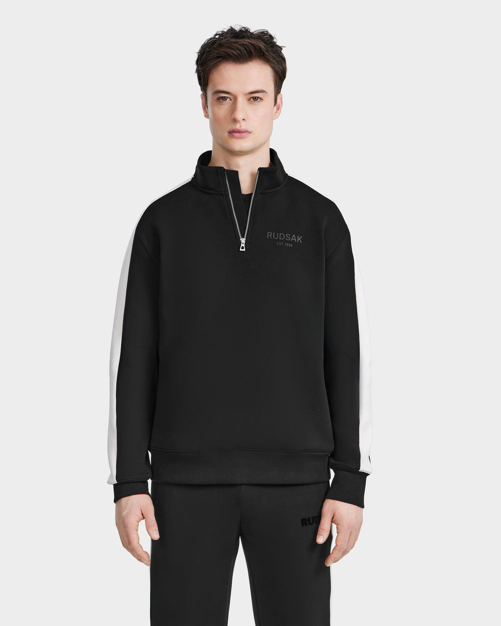RUDSAK KENMORE Black Mock Neck Sweat Top - Premium Comfort & Style