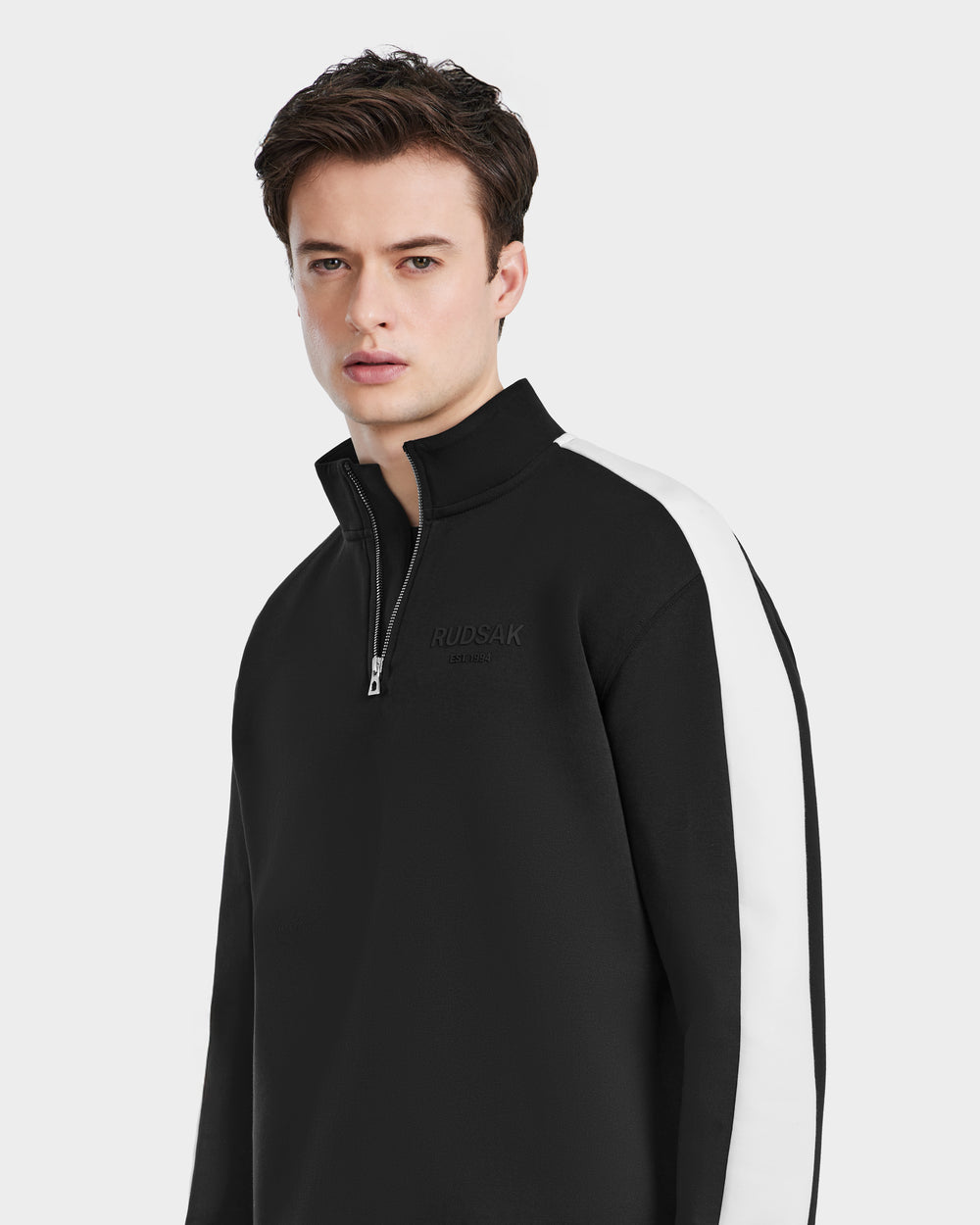 RUDSAK KENMORE Black Mock Neck Sweat Top - Premium Comfort & Style
