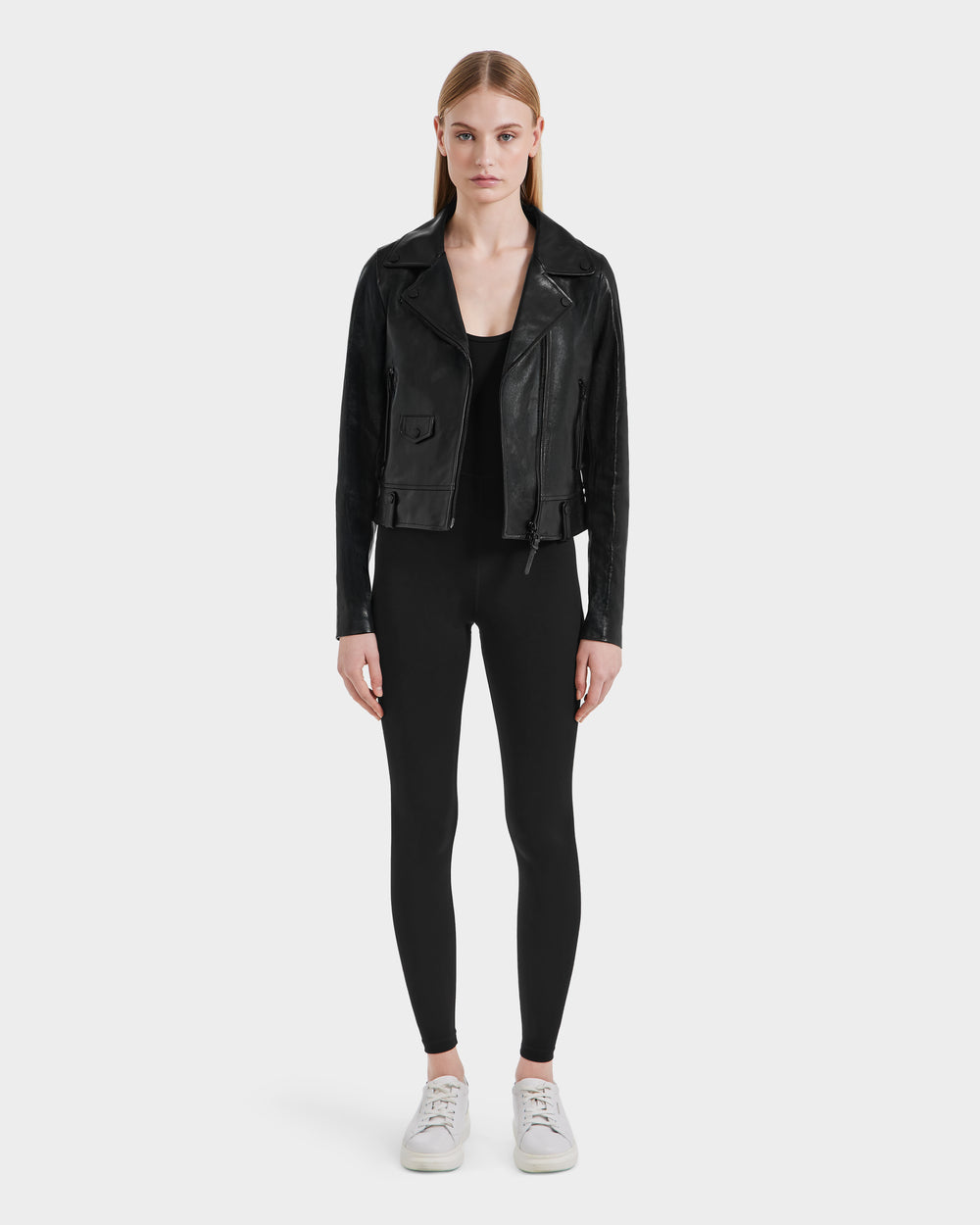 MALAK Black Leather Biker Jacket for Women - Premium & Timeless
