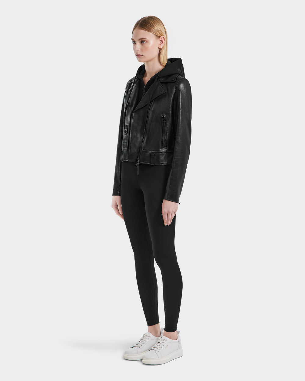 MALAK Black Leather Biker Jacket for Women - Premium & Timeless
