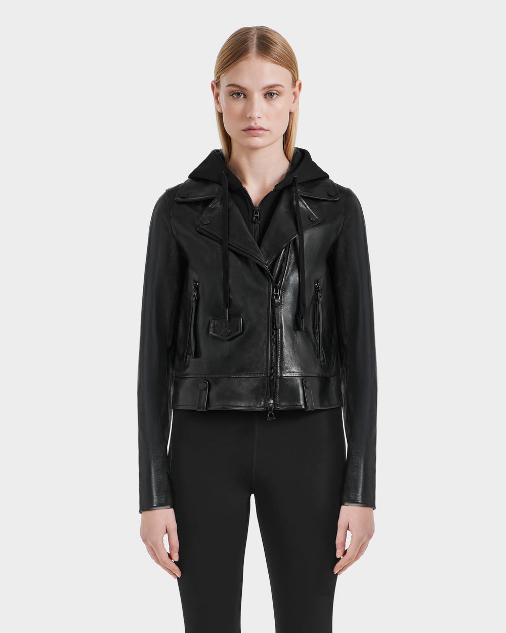 MALAK Black Leather Biker Jacket for Women - Premium & Timeless