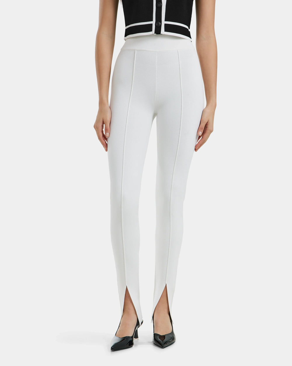 RUDSAK MATHILDA Women's Knit Leggings | Chic Ankle Slit – Rudsak