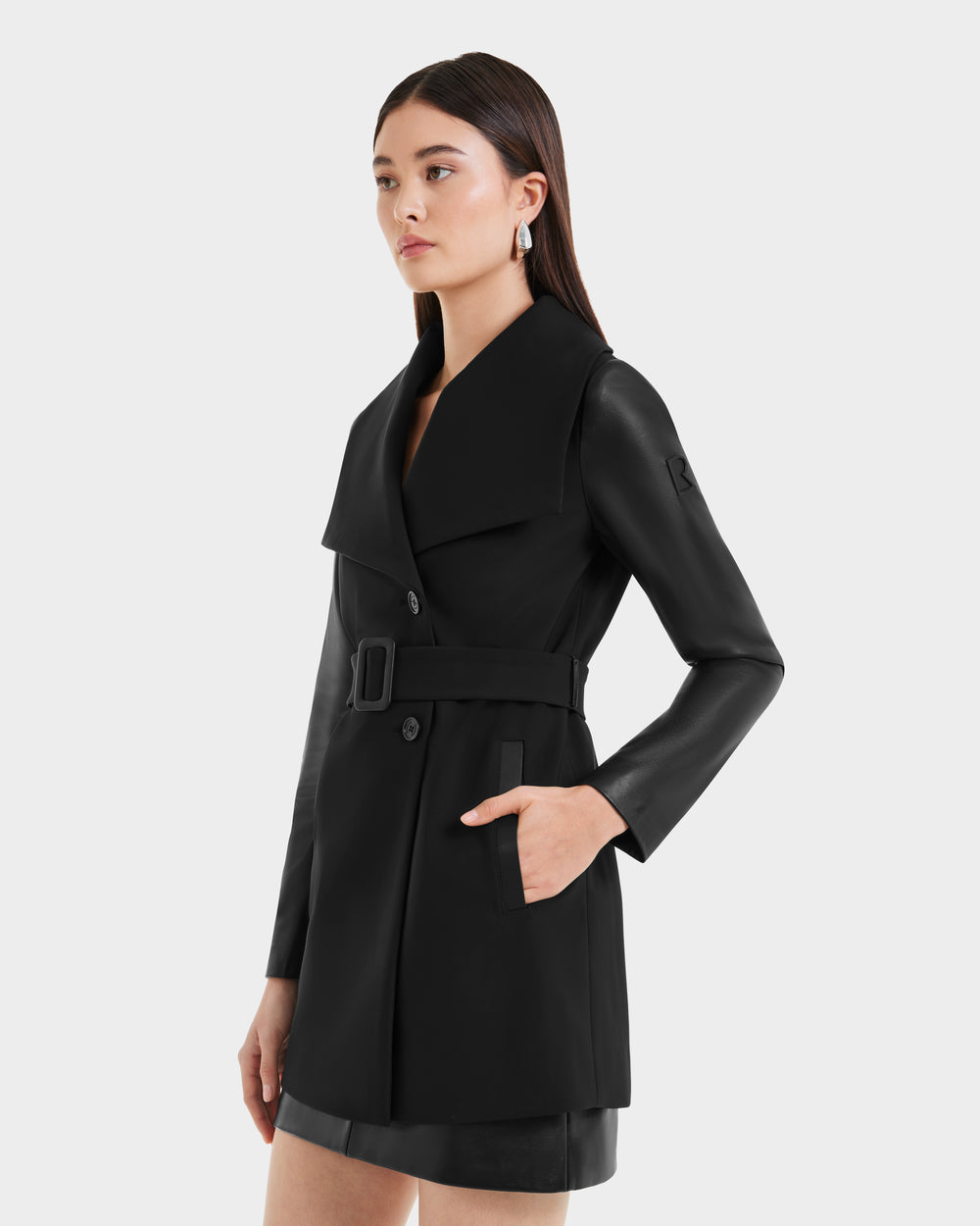 RUDSAK MELBA Women's Neoprene Wrap Coat | Sleek Transitional Style