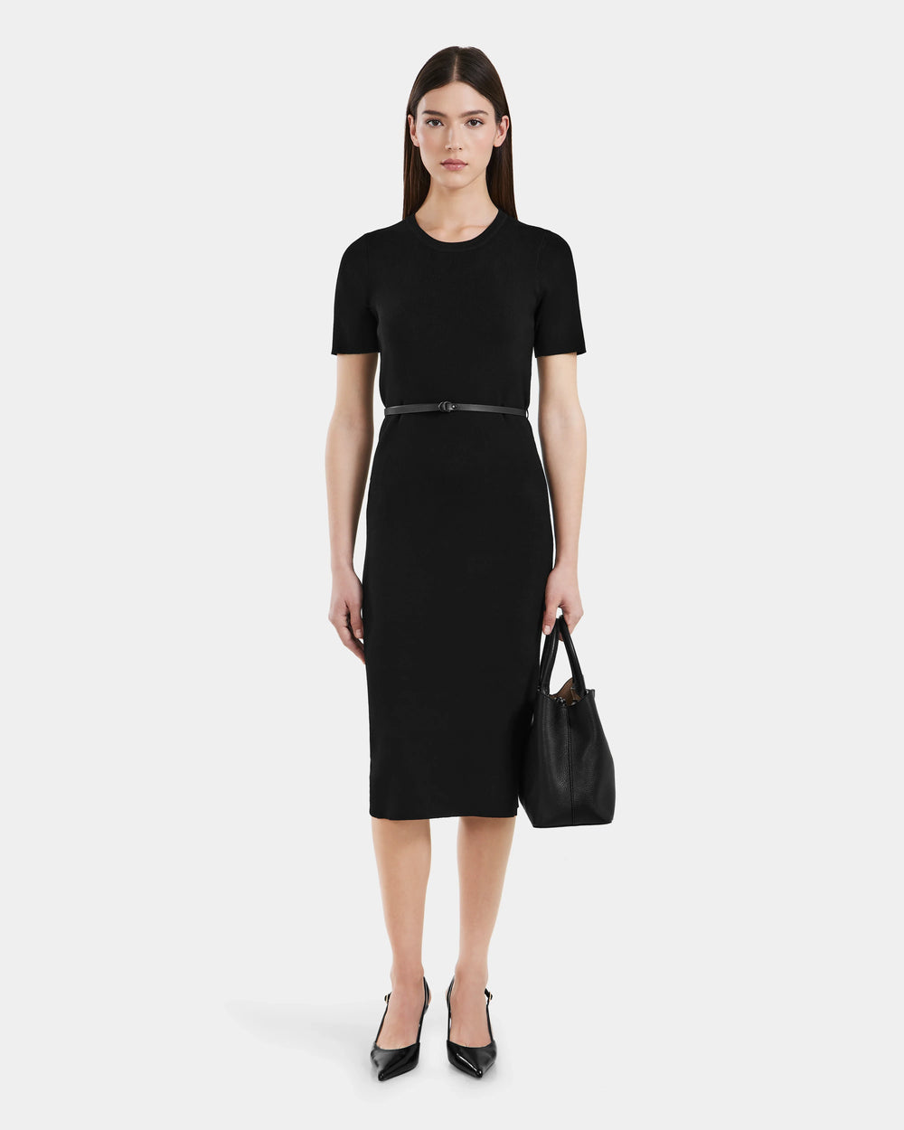 RUDSAK PHYLLIS Black Knit Dress - Chic, Versatile & Comfortable