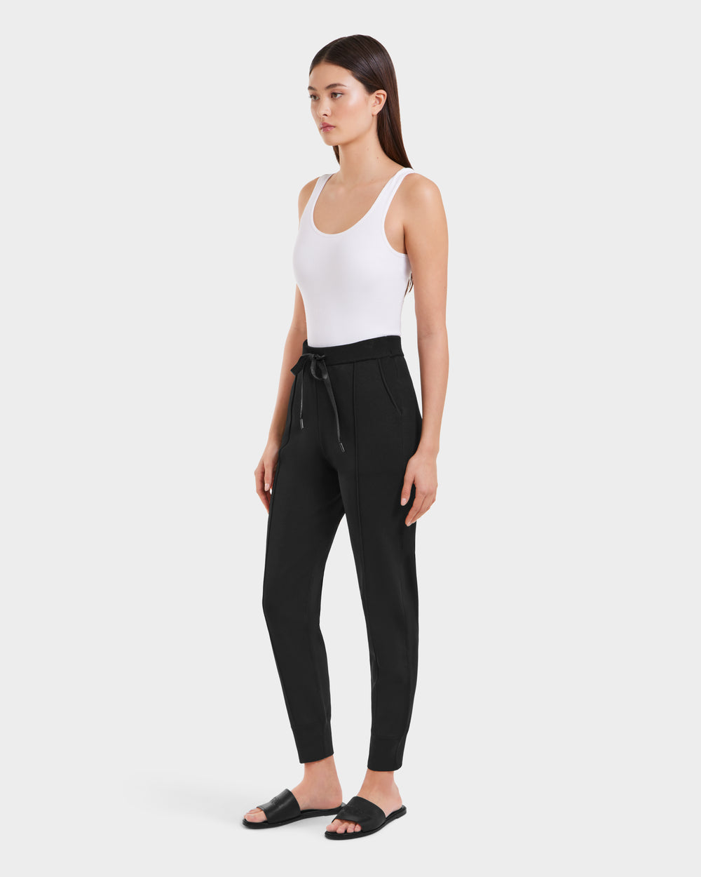 black jogger dress pants womens REBEKA