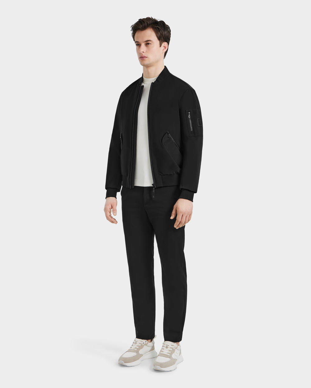 RUDSAK RICO Men's Black Bomber Jacket Lightweight Breathable