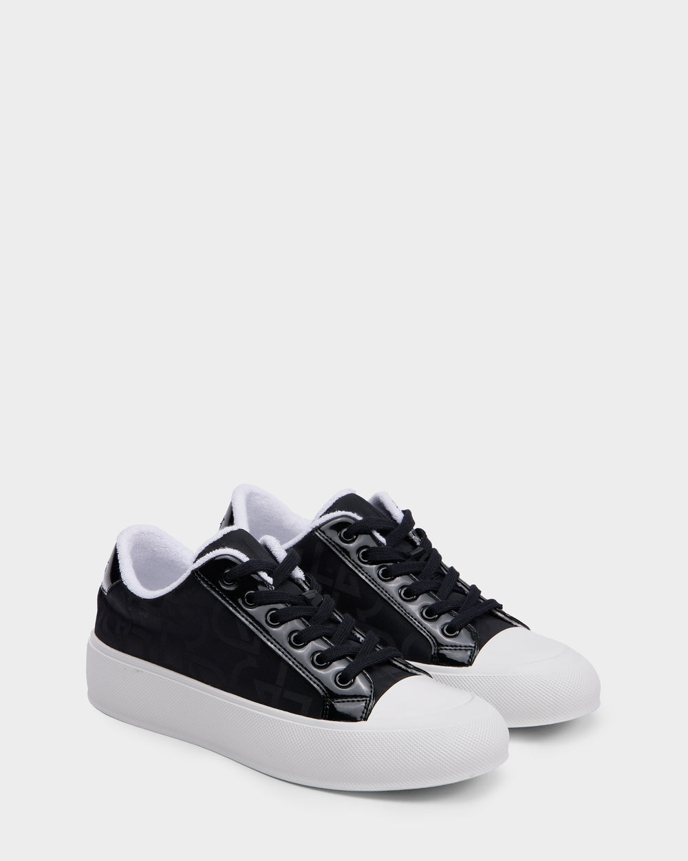 RUDSAK RIMA Women's Black Platform Sneakers | Monogram Vegan