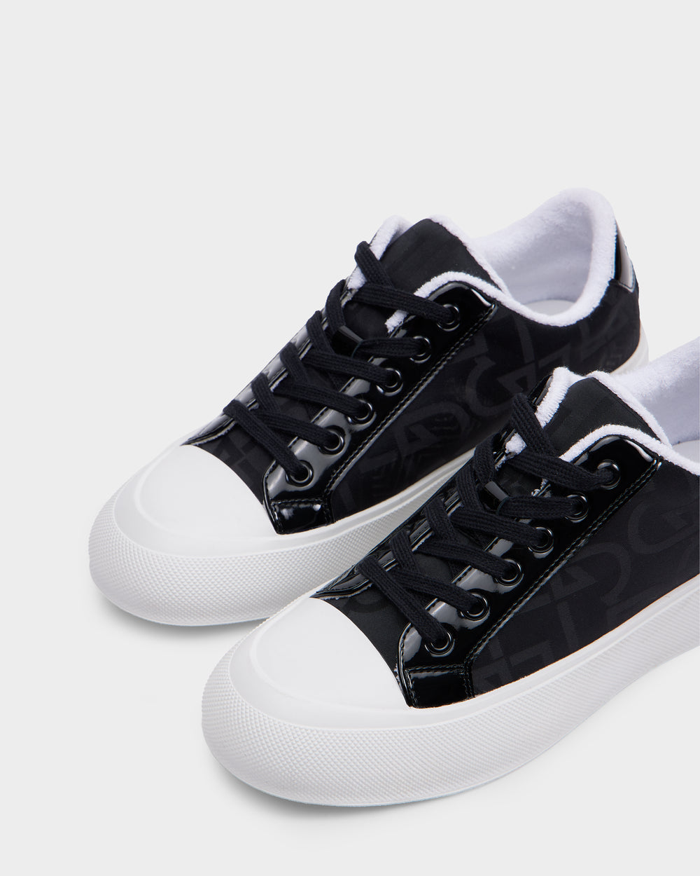 RUDSAK RIMA Women's Black Platform Sneakers | Monogram Vegan