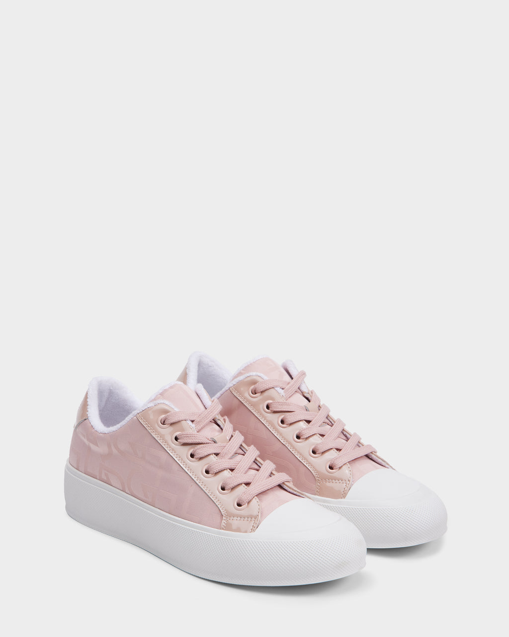 The Rudsak RIMA - 8225001 Blush Pattern womens platform sneakers feature light pink uppers, white soles, and white toe caps, showcased against a plain white background.