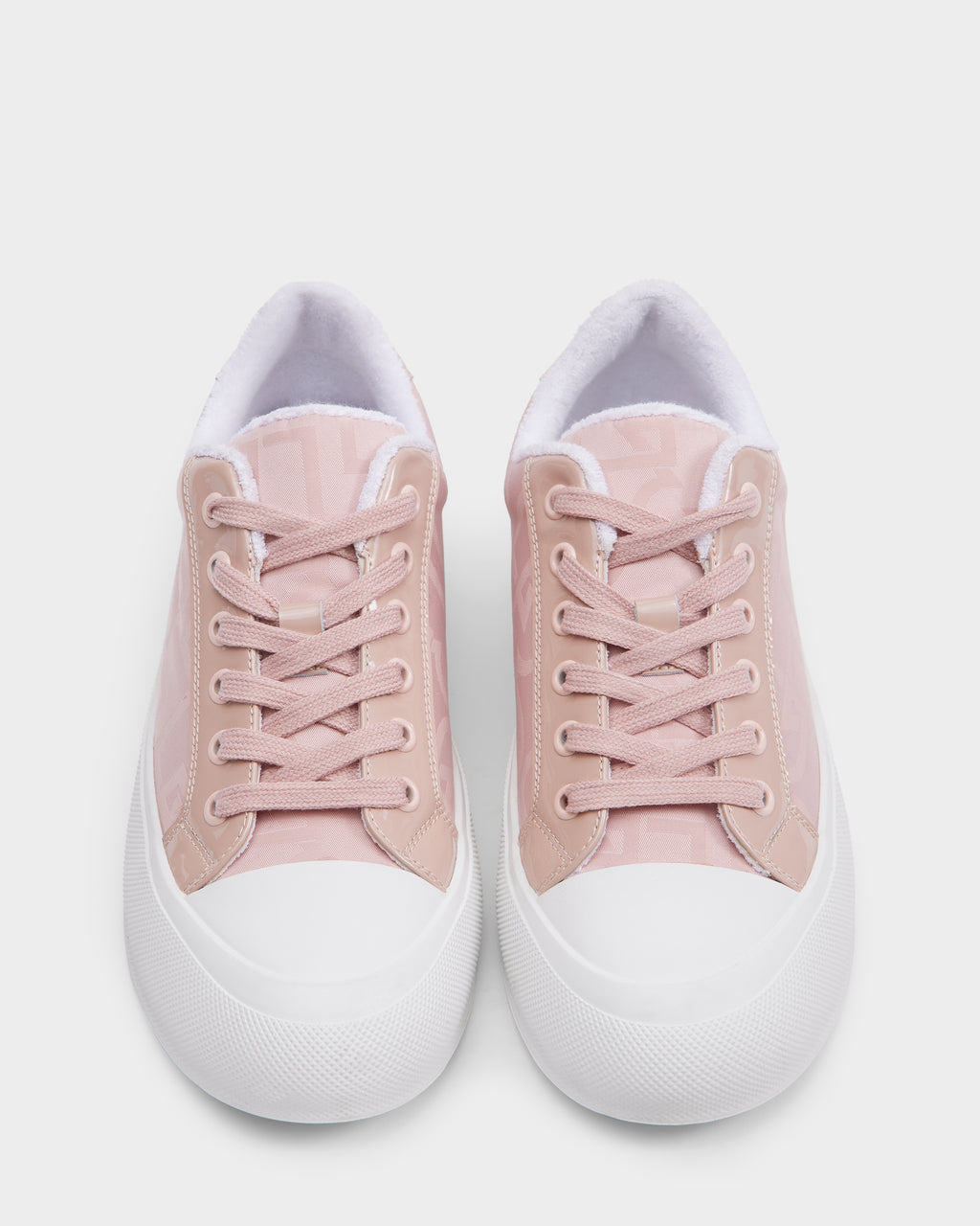 A pair of Rudsak RIMA - 8225001 Blush Pattern women’s platform sneakers with white rubber soles and white inner lining, shown from above against a plain white background.
