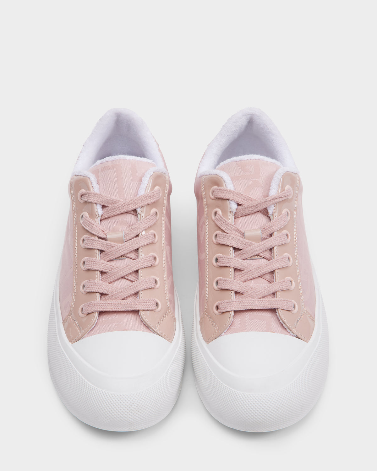 A pair of Rudsak RIMA - 8225001 Blush Pattern women’s platform sneakers with white rubber soles and white inner lining, shown from above against a plain white background.
