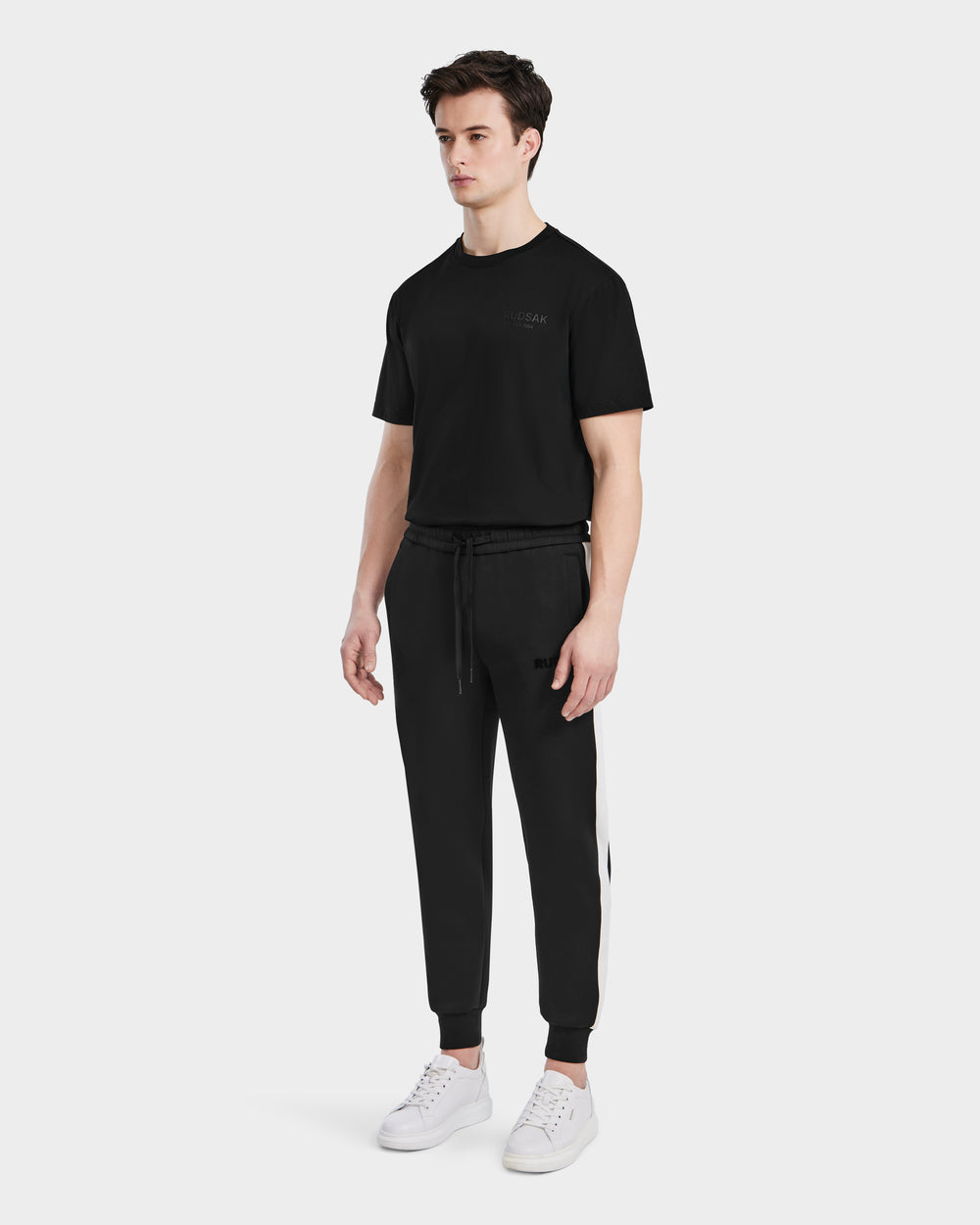 RUDSAK RYLAN Black Men's Joggers - Soft Cotton Blend & Relaxed Fit