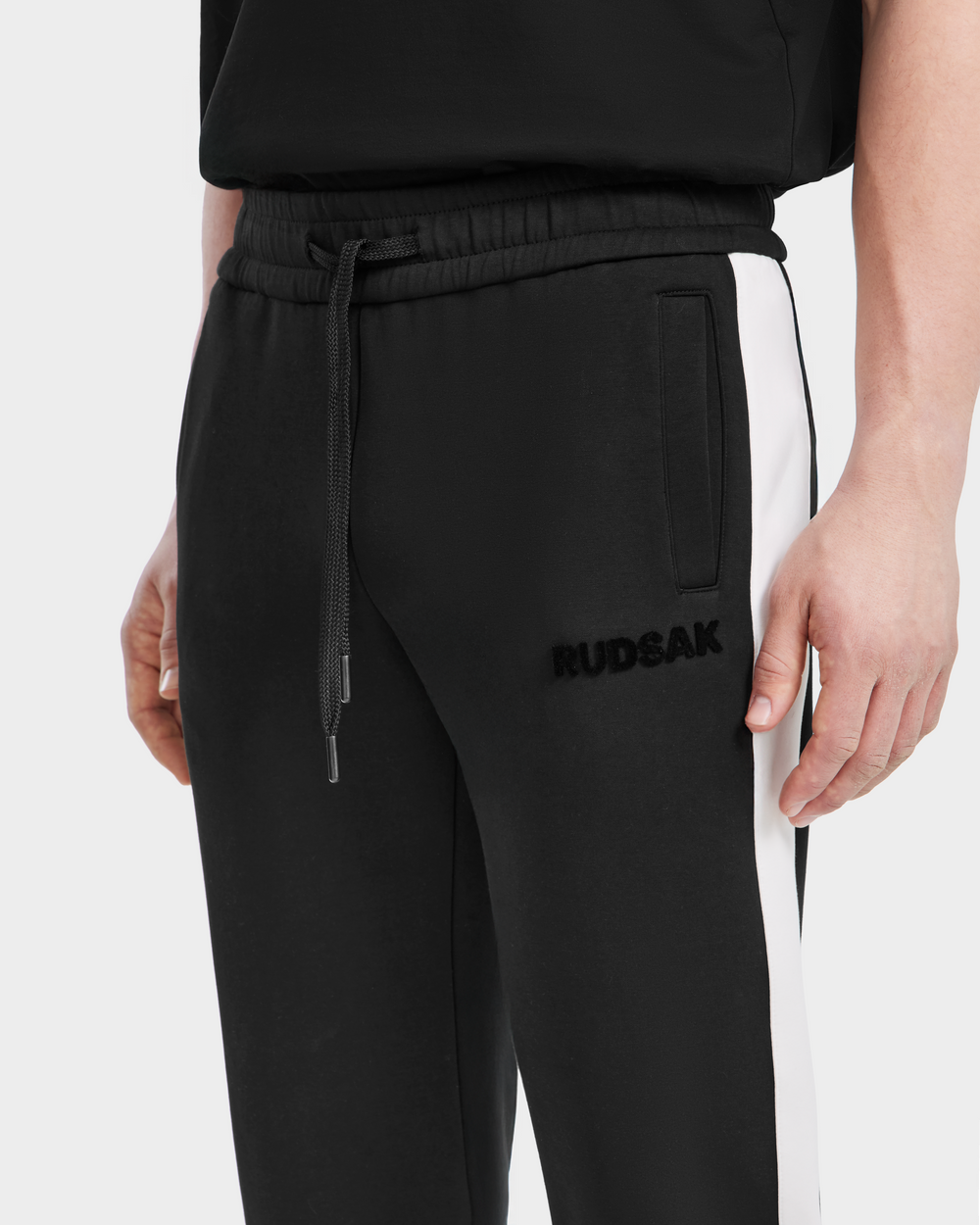 RUDSAK RYLAN Black Men's Joggers - Soft Cotton Blend & Relaxed Fit